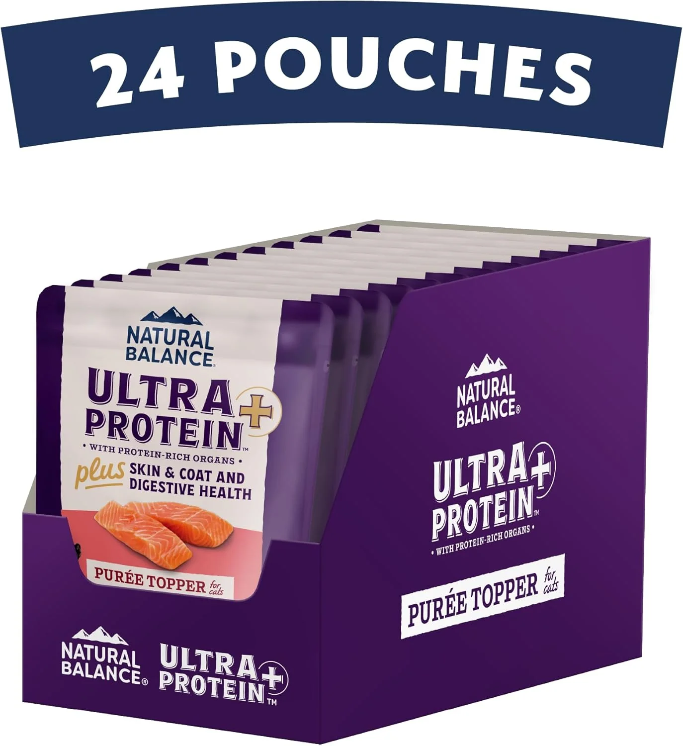Natural Balance Ultra Protein Plus Wet Cat Food, Skin & Coat and Digestive Health Real Salmon With Pumpkin Puree Topper With Chicken Liver & Chicken Heart, High Protein Cat Food - 2.4 oz. (Pack of 6) - Image 8
