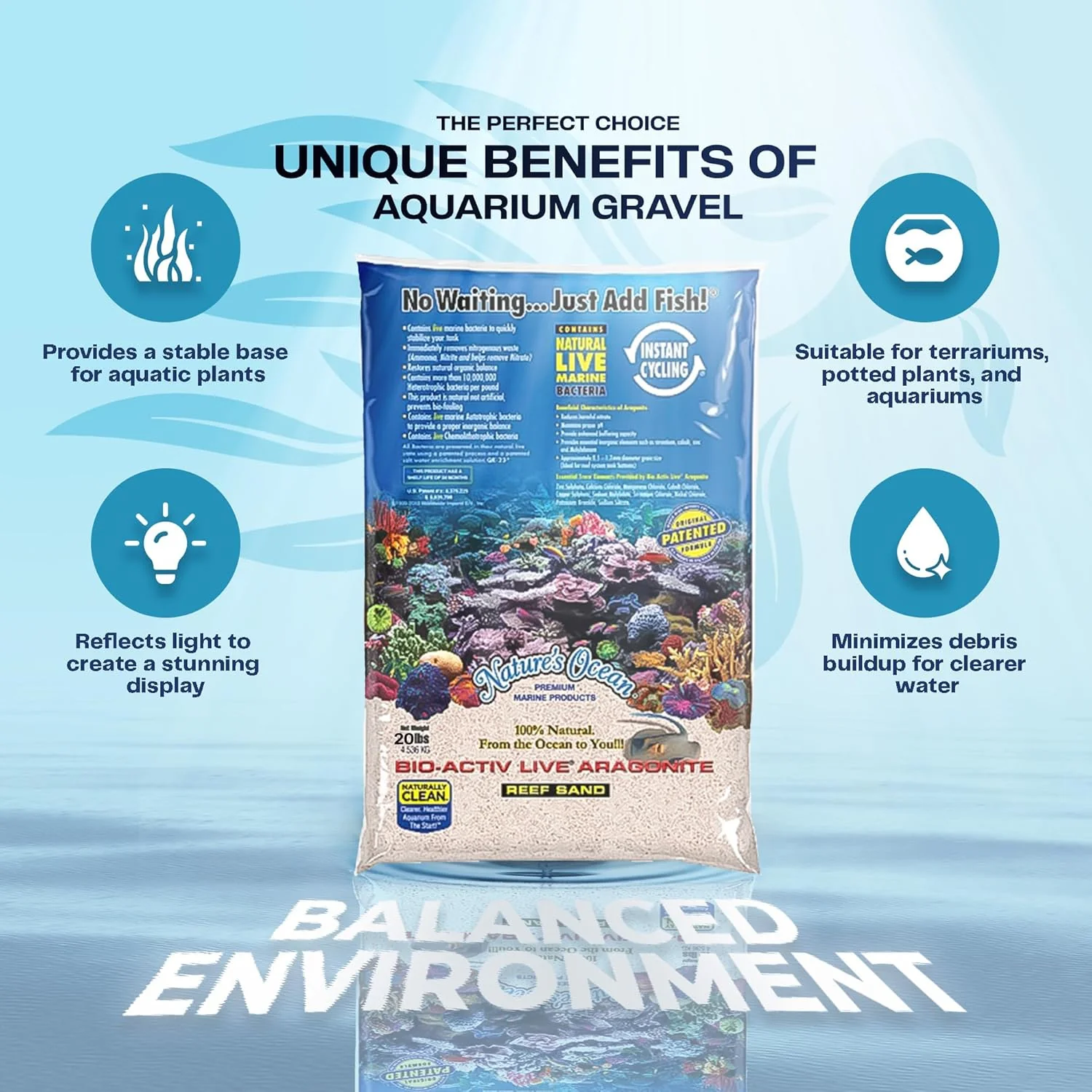 Nature's Ocean Bio-Activ Live Aragonite Samoa Pink Reef Sand - 20 lbs - Natural Substrate, Supports Water Balance, Ideal for Marine Tanks - Image 5