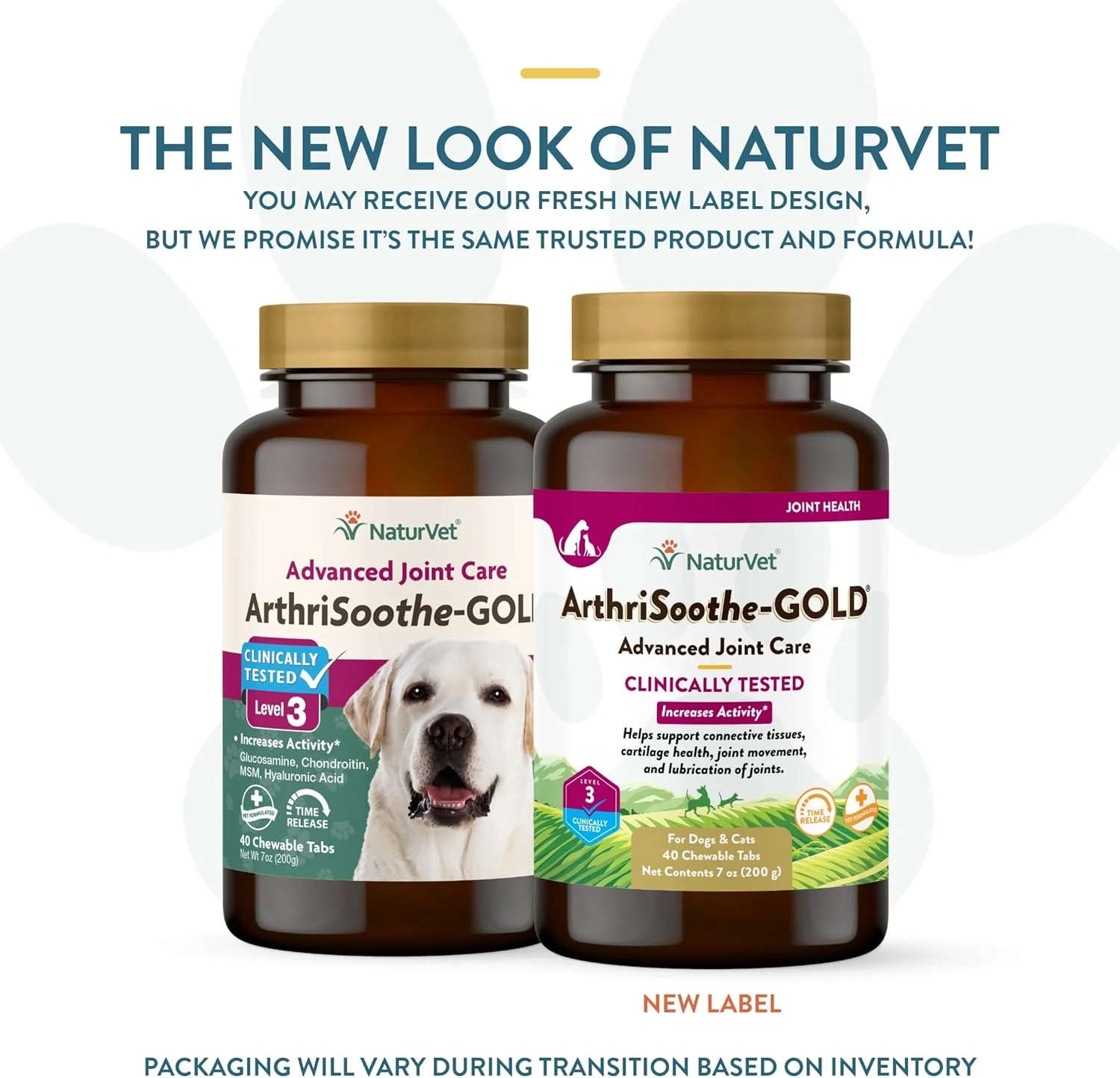 NaturVet ArthriSoothe-Gold Level 3, MSM and Glucosamine for Dogs and Cats, Advanced Joint Care Support Supplement with Chondroitin and Omega 3, Clinically Tested, Chewable Tablets - Image 2