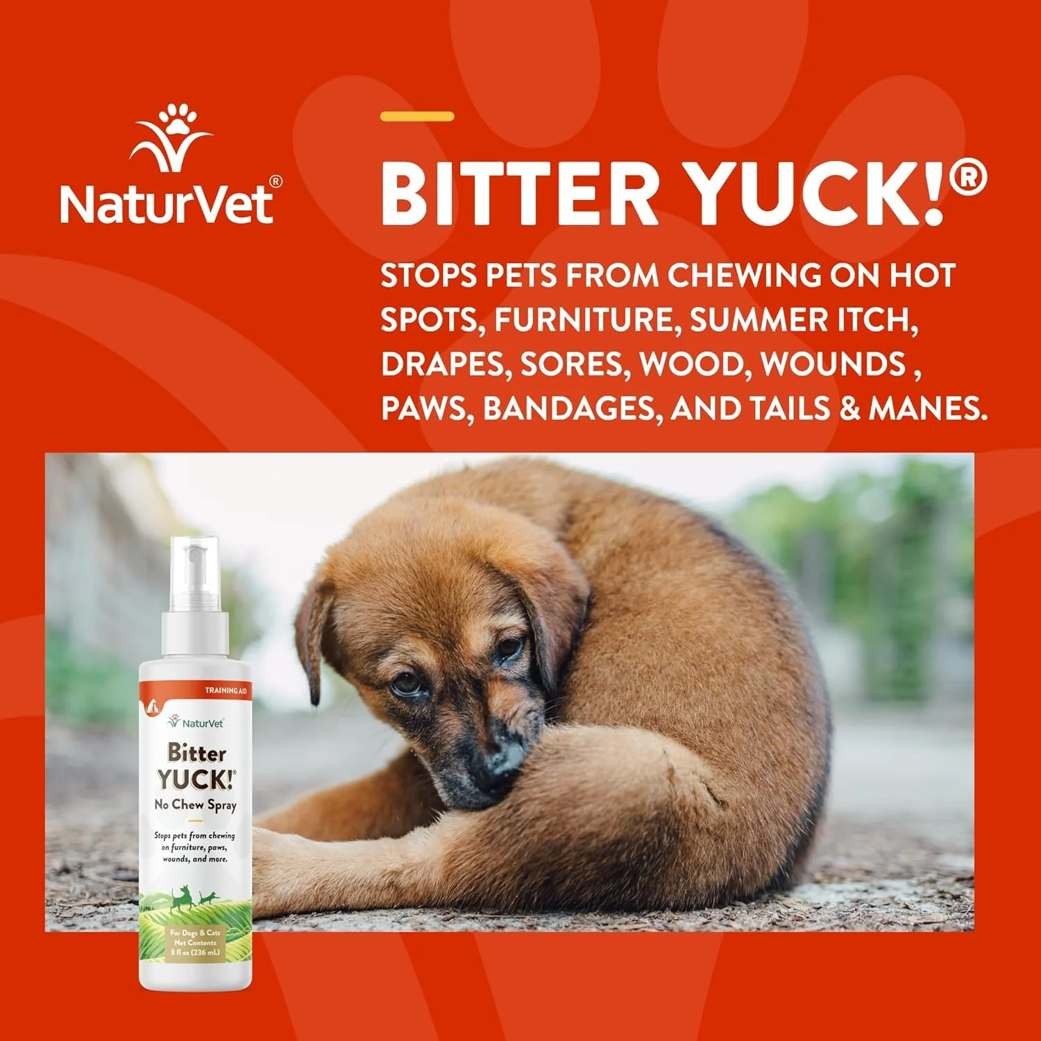NaturVet Bitter Yuck! No Chew Spray for Dogs, Cats, and Horses Pet Training Spray, Liquid, Made in The USA, 8 Ounce - Image 4