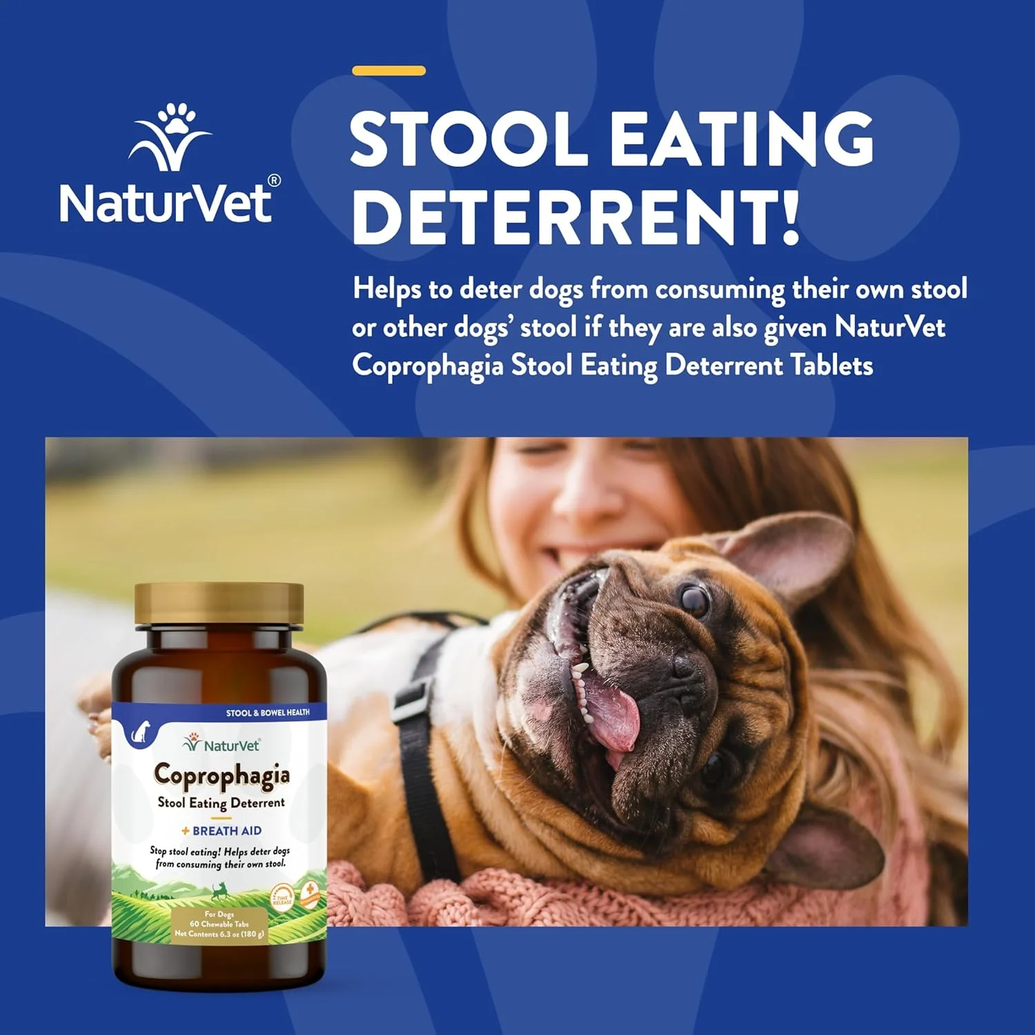 NaturVet – Coprophagia Stool Eating Deterrent Plus Breath Aid | Deters Dogs from Consuming Stool | Enhanced with Breath Freshener, Enzymes & Probiotics | 60 Chewable Tablets - Image 5