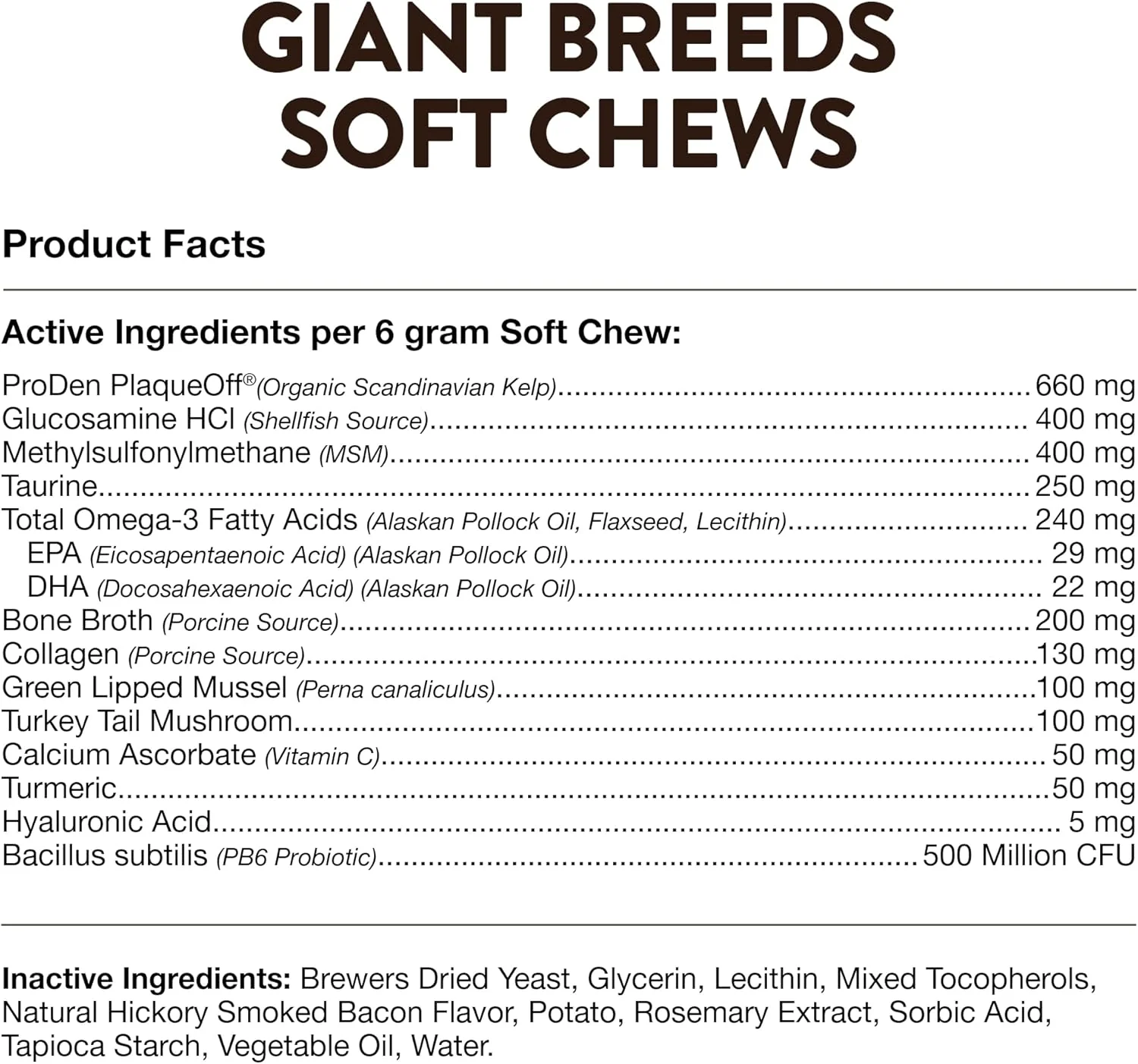 NaturVet Giant Breeds Supplement- for Joint Support, Digestion, Skin, Coat Care- Dog Multivitamins with Minerals, Omega-3, PlaqueOff- Wheat-Free Vitamins for Dogs- Giant Breeds- 50 Soft Chews - Image 4