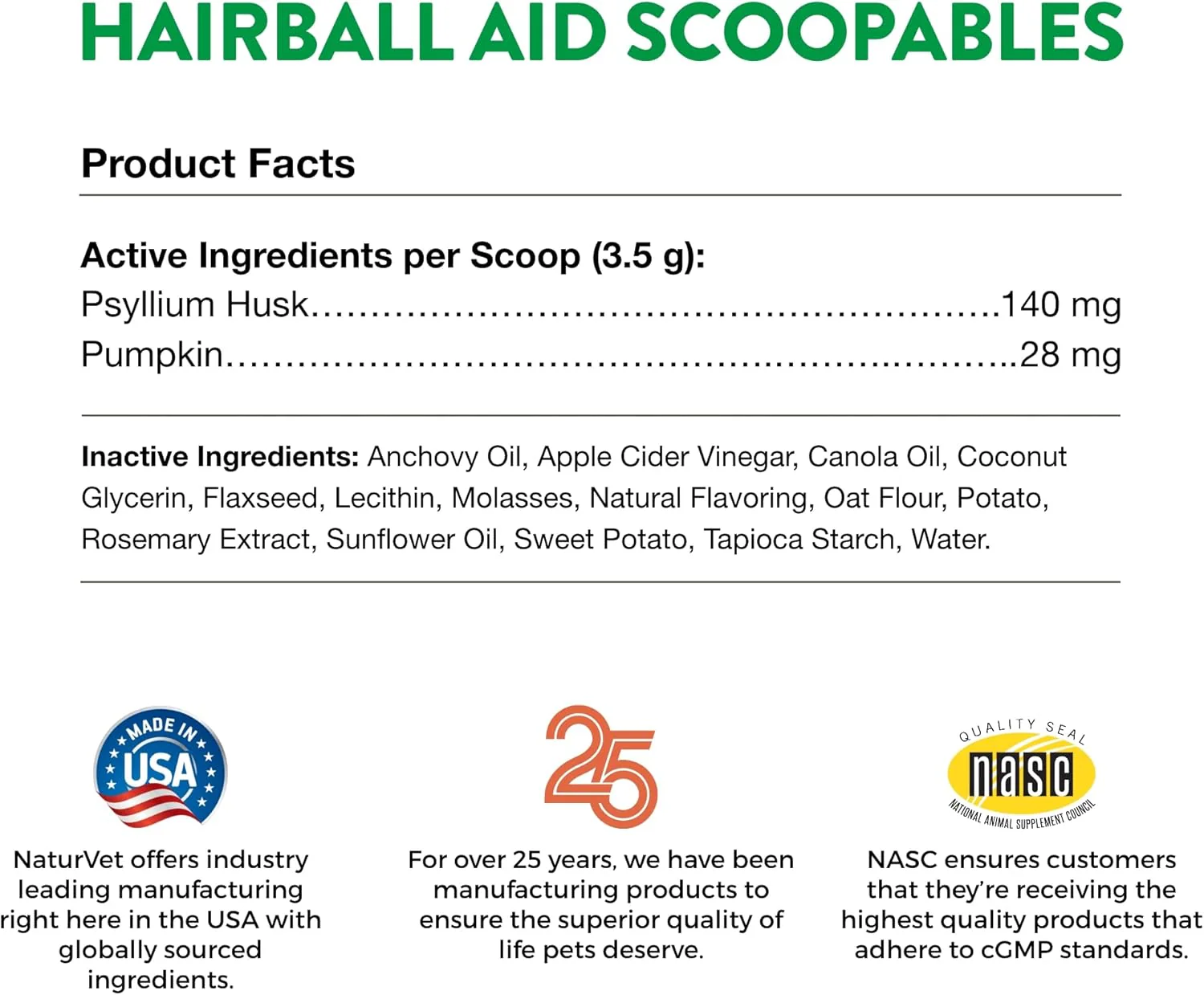 NaturVet Scoopables Hairball Aid for Cats - Helps Prevent & Eliminate Hairballs - Psyllium Husk & Pumpkin - Salmon Flavored Cat Health Supplement - Tastes Like Treats & Prevents Hairballs - Image 5