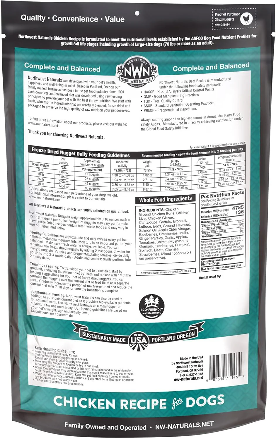 Northwest Naturals Freeze-Dried Chicken Dog Food - Bite-Sized Nuggets - Grain-Free, High-Protein, Raw Diet, Human-Grade Ingredients, All Natural, Healthy & Nutritious, Proudly Made in USA, - Image 7