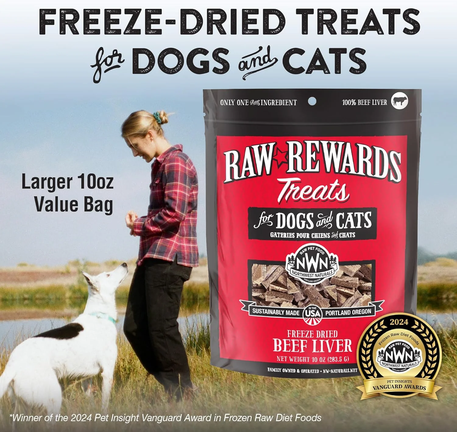 Northwest Naturals Raw Rewards Freeze-Dried Beef Liver Treats for Dogs and Cats - Bite-Sized Pieces - Healthy, 1 Ingredient, Human Grade Pet Food, All Natural, Proudly Made in USA, 10 Oz - Image 2