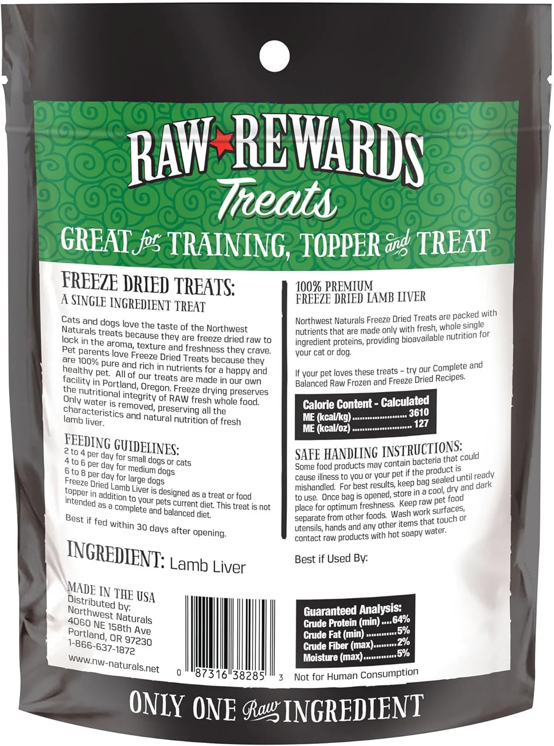 Northwest Naturals Raw Rewards Freeze-Dried Lamb Liver Treats for Dogs and Cats - Bite-Sized Pieces - Healthy, 1 Ingredient, Human Grade Pet Food, All Natural, Proudly Made in USA, 3 Oz - Image 7