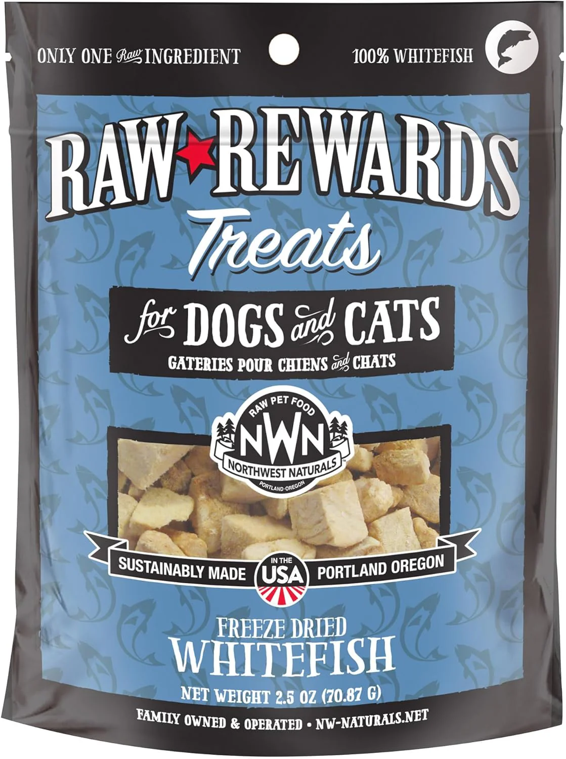 Northwest Naturals Raw Rewards Freeze-Dried Whitefish Treats for Dogs and Cats - Bite-Sized Pieces - Healthy, 1 Ingredient, Human Grade Pet Food, All Natural, Proudly Made in USA - Image 9