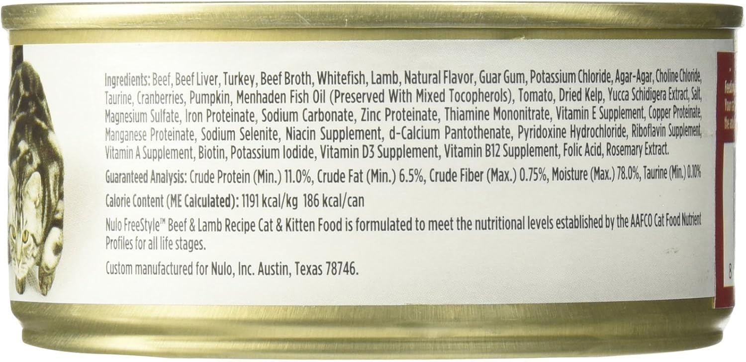 Nulo Cat Grain-Free Wet Cat Food - Beef & Lamb - 24 X 5.5Oz - Image 3