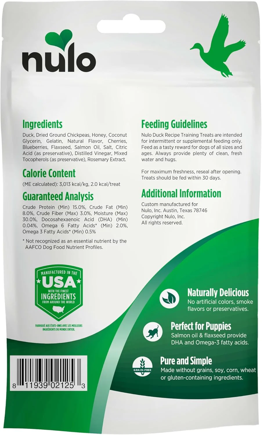 Nulo Freestyle Trainers Dog Treats: Grain Free Dog Training Treats - Healthy Low Calorie Treat Reward for Adult and Puppy Dogs - Gluten Free Dog Treat for Any Size or Breed - Duck Recipe - 4 oz Bag - Image 3