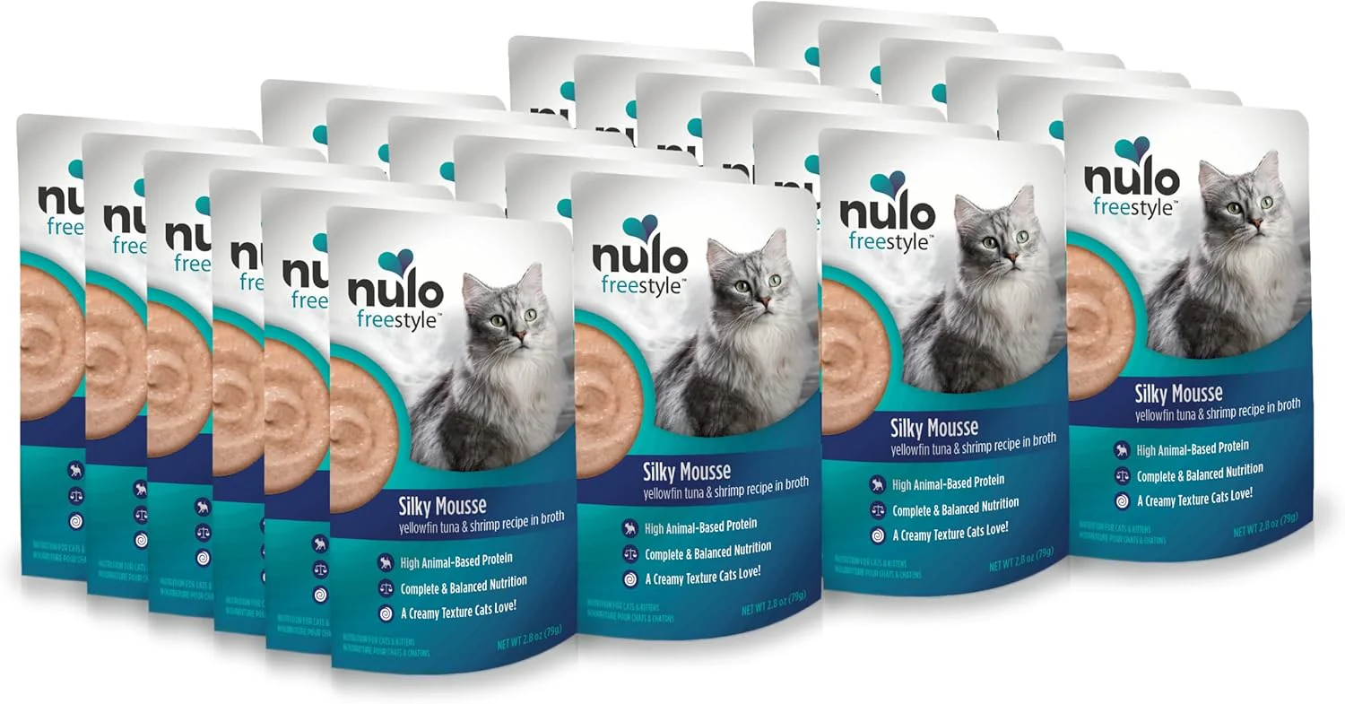 Nulo Freestyle Wet Cat Food 24 Pack Mousse, Smooth As Silk Texture with High Animal-Based Protein for Complete and Balanced Nutrition Your Kitten to Senior Cat Will Crave