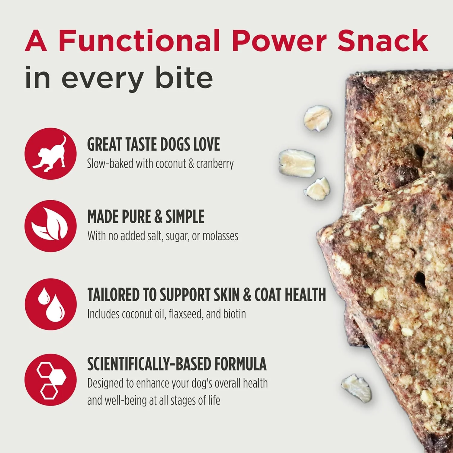 Nulo Functional Granola Bars, Healthy Dog Treats, Oven Baked, Made with Prebiotics and Probiotics, Contains No Added Salt, Sugar, or Molasses, 10 Ounce Bag - Image 3
