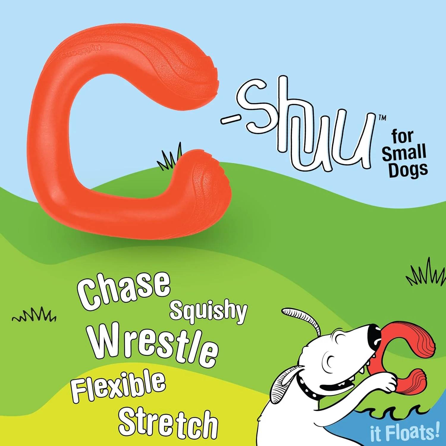 Nylabone C-Shuu Interactive Dog Toy for Small Dogs – Lightweight Squishy Dog Chase Toy for Creative Play & Dog Exercise - Image 12