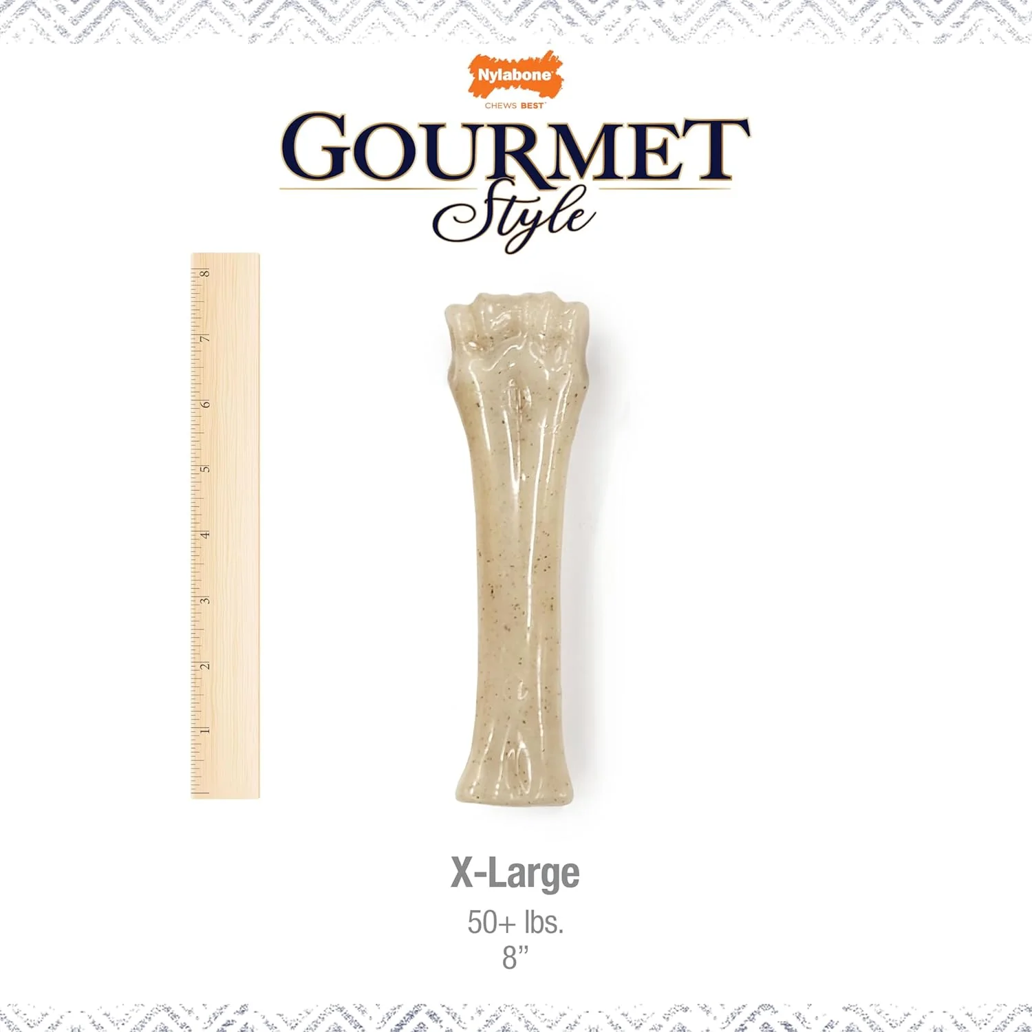 Nylabone Gourmet Style Knuckle Bone Strong Chew Toy for Dogs, Filet Mignon Flavor, X-Large - 50+ lbs, 1 Count - Image 6