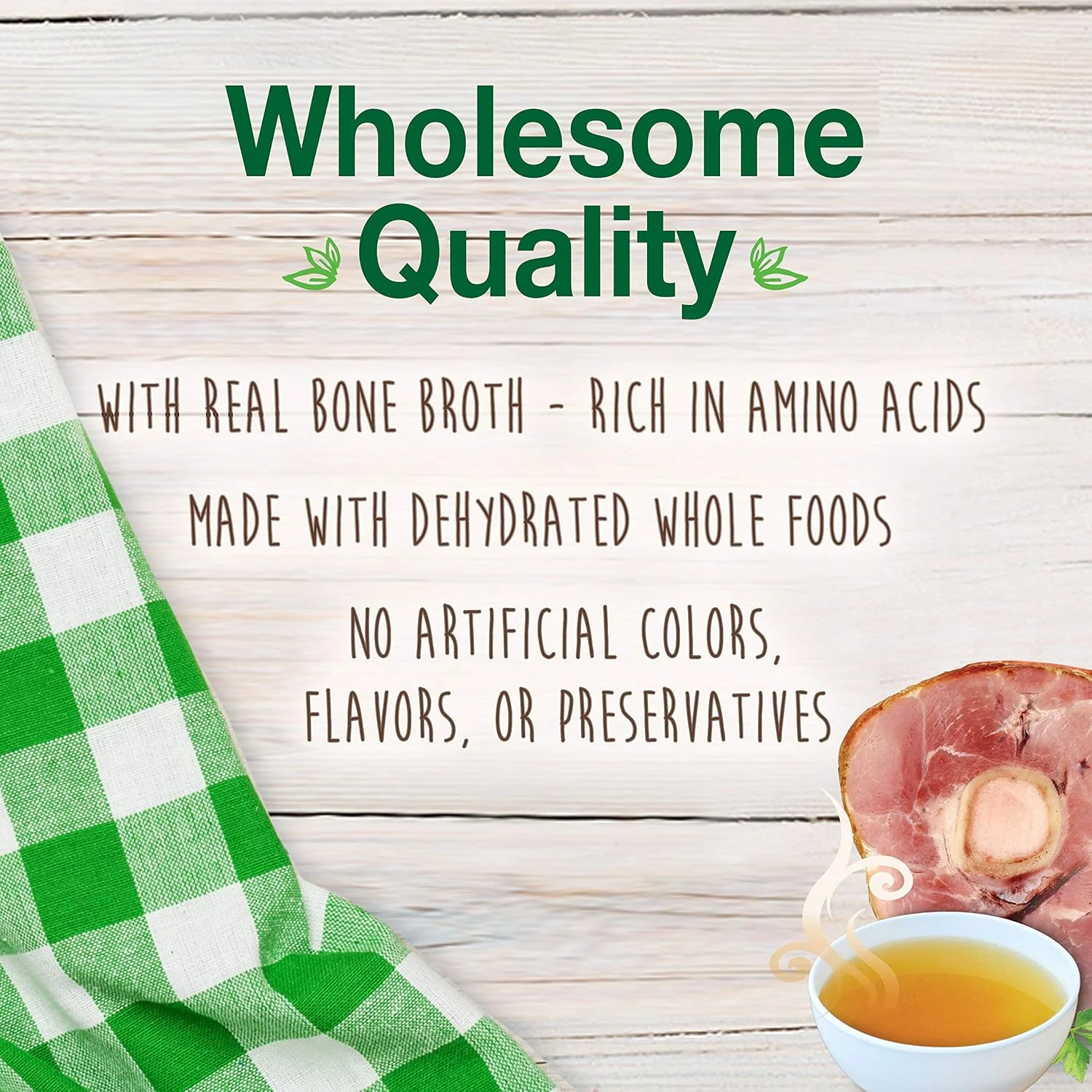 Nylabone Healthy Edibles Broth Bone Natural Dog Chews Long Lasting Treats Ham Flavor - Image 2