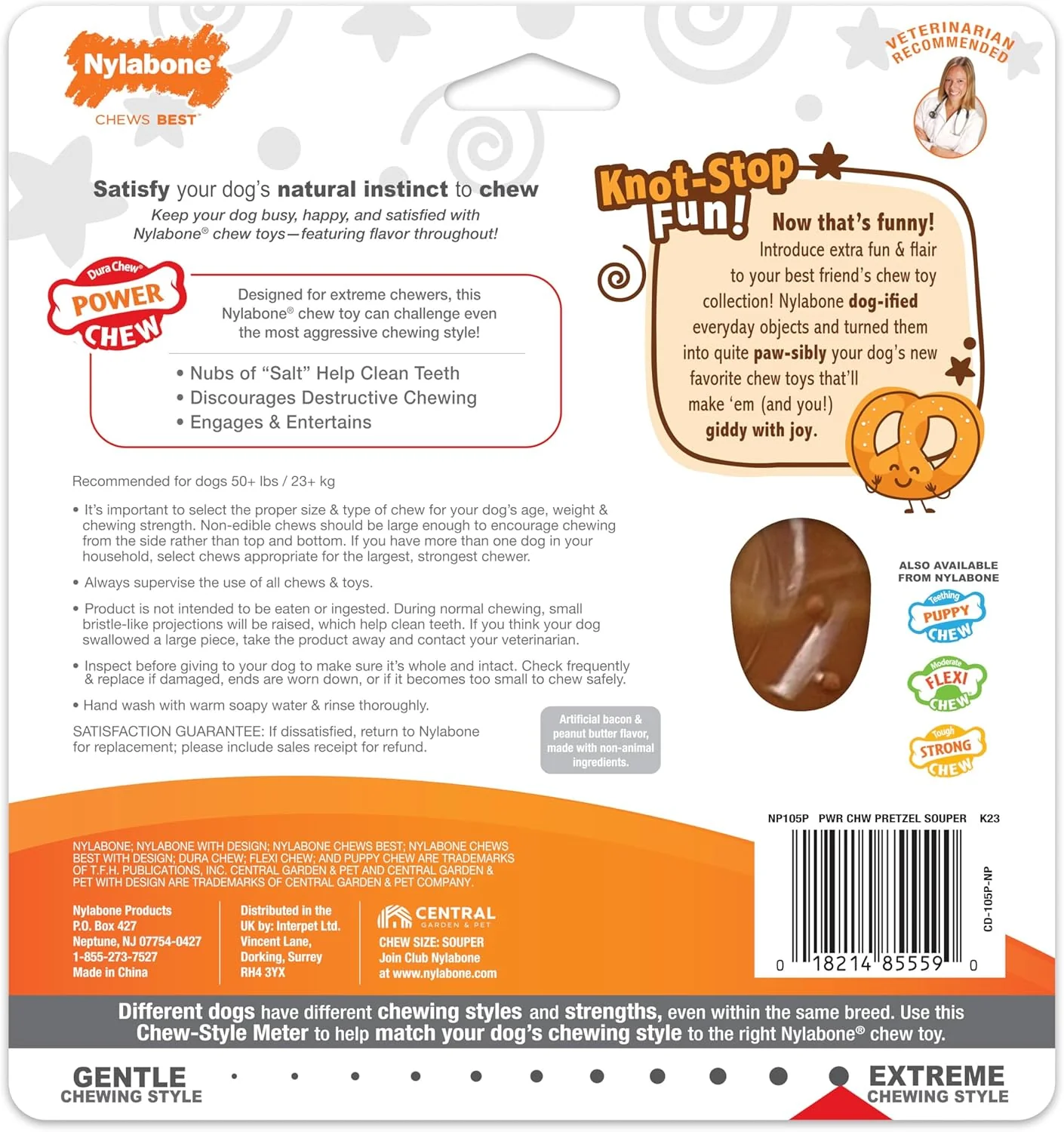 Nylabone Pretzel Power Chew Toy for Dogs, Dog Toys for Aggressive Chewers, Bacon & Peanut Butter Flavor, X-Large Dogs - 50+ lbs, 1 Count - Image 12
