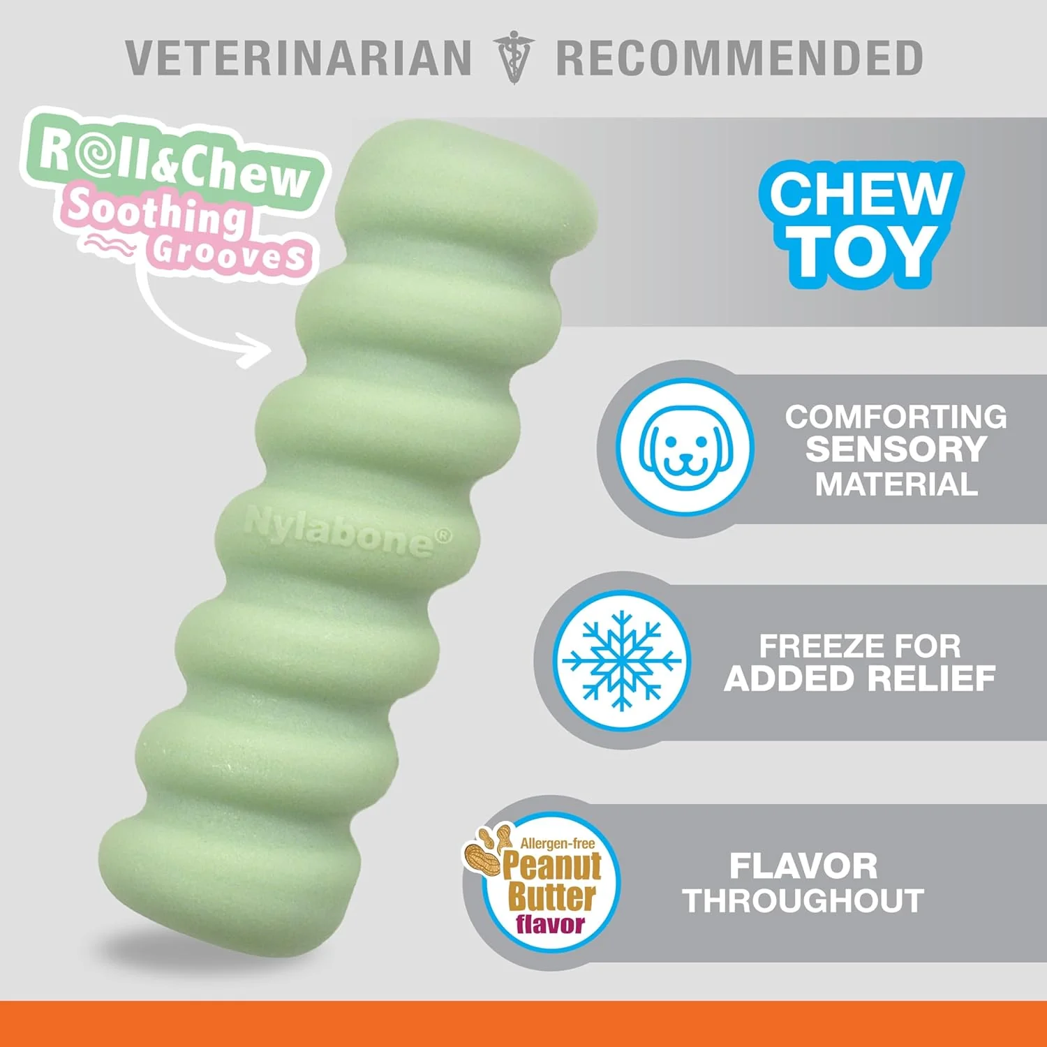 Nylabone Sensory Material Soothing Puppy Chew Toy Stick, Toys for Teething Puppies, Peanut Butter Flavor, Small - Up to 25 lbs, 1 Count - Image 3