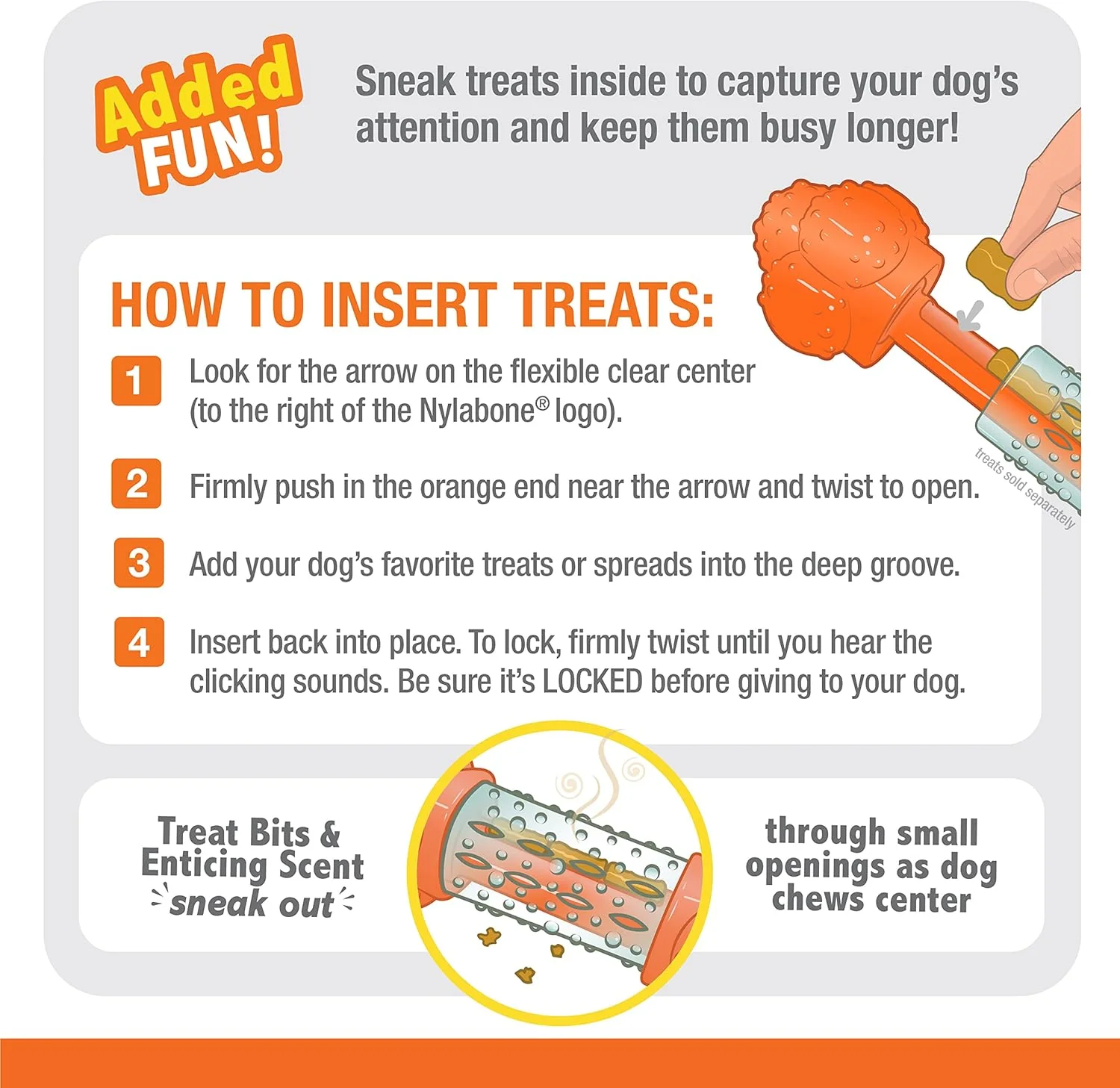 Nylabone Strong Chew Sneaky Snacker Treat Toy for Dogs, Interactive Dog Enrichment Chew Toys, Bacon Flavor - Image 4