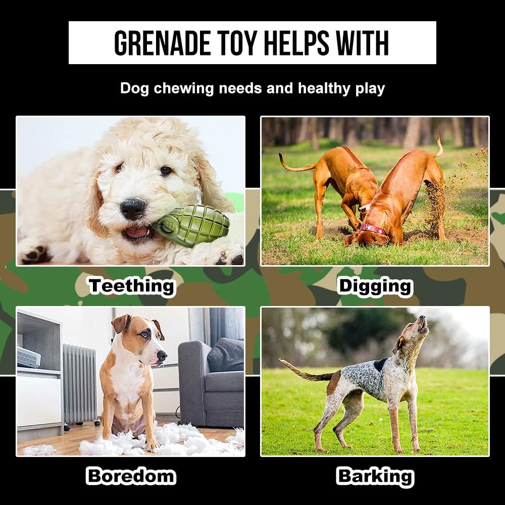 O.G.B. Operation Good Boy Durable Grenade Dog Toy - Patriotic Military Gear Inspired Chew Toy - Durable,Teething, and Interactive Play, Stuffable with Treats - Image 5
