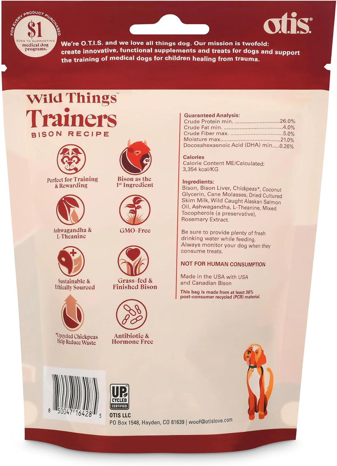 O.T.I.S. Wild Things Trainers Bison Recipe – 4 oz – Bite-Size Dog Training Treats with DHA, Ashwagandha & L-Theanine – GMO-Free – No Hormones or Artificial Additives - Image 2