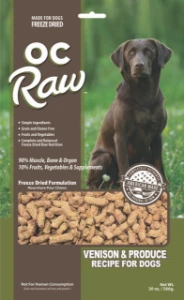 OC RAW DOG GRAIN FREE FREEZE-DRIED VENISON & PRODUCE MEATY ROX 20OZ