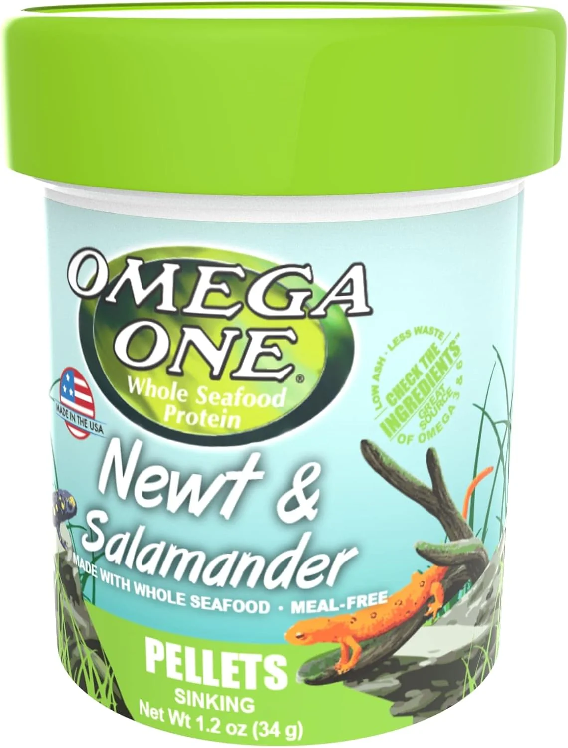 OMEGA One Newt & Salamander Pellet 1.2oz, Yellow - Image 5