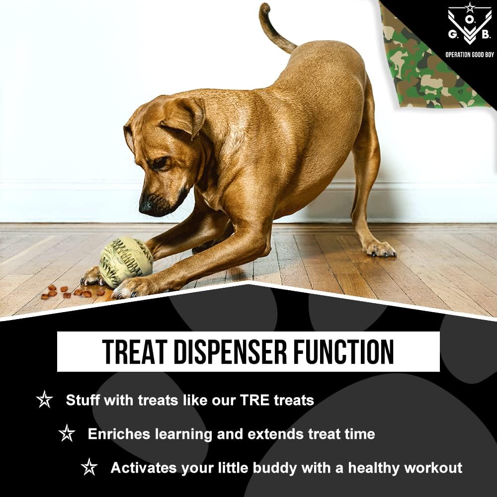 Operation Good Boy Military-Grade Camouflage Bazooka Ball - Natural Rubber Chew Toy for Patriotic Dogs - Massages Gums, and Provides Hours of Interactive Fun, Mental Stimulation, and Durable Chewing - Image 6