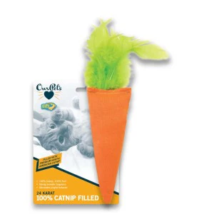 OurPets 100-Percent North American Catnip Filled Carrot Cat Toy 24 Karat - Image 2