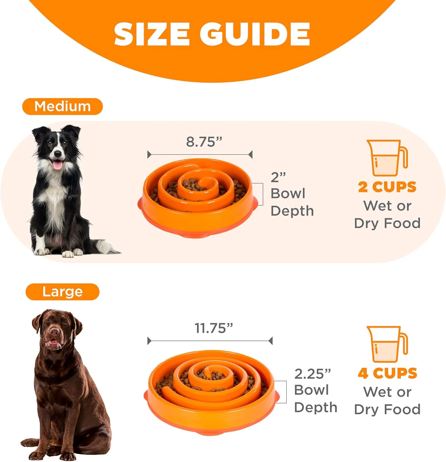 Outward Hound Fun Feeder Slow Bowl in Orange Plastic for Dogs - Image 4