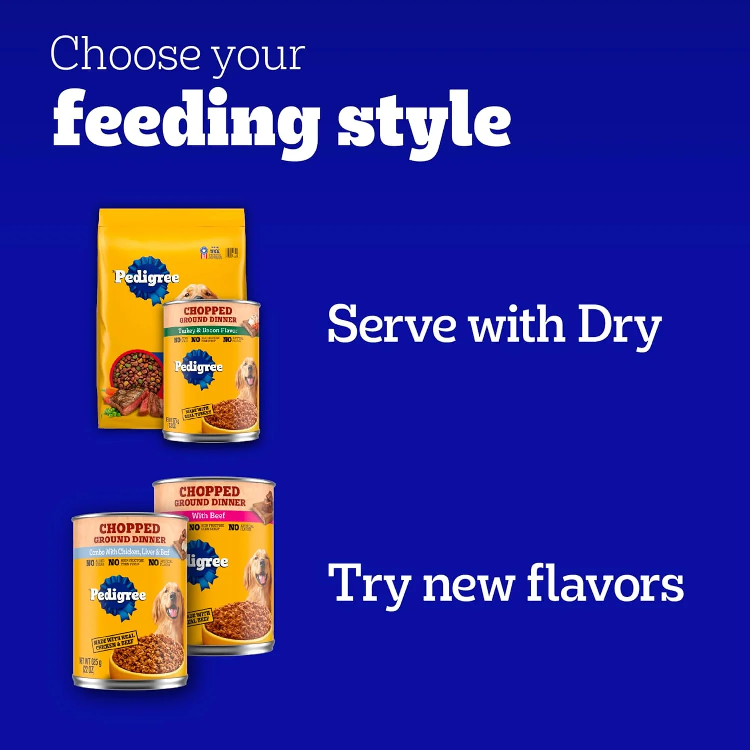 Pedigree Adult Canned Wet Dog Food Chopped Ground Dinner Combo with Chicken, Beef & Liver Flavor, 22 oz. Cans EA - Image 11