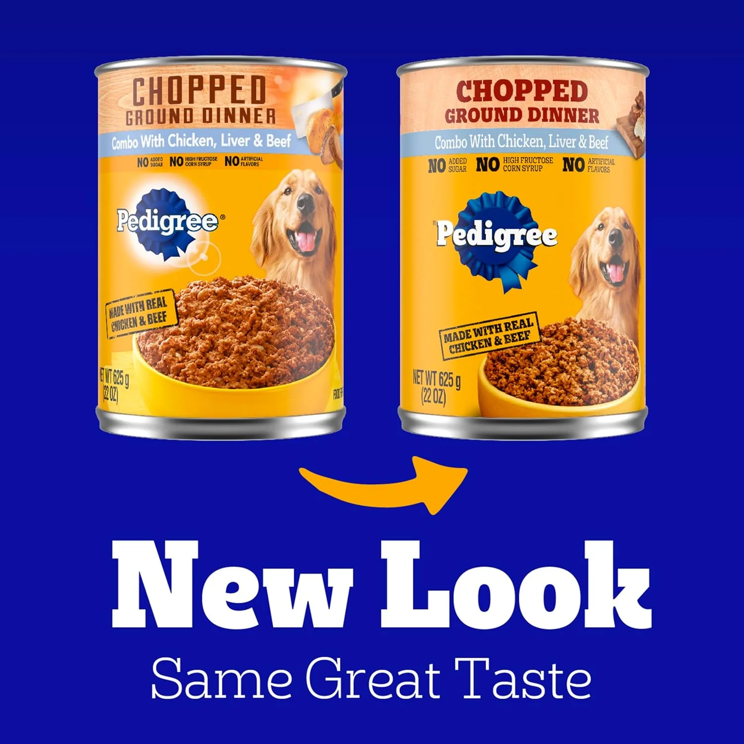 Pedigree Adult Canned Wet Dog Food Chopped Ground Dinner Combo with Chicken, Beef & Liver Flavor, 22 oz. Cans EA - Image 3