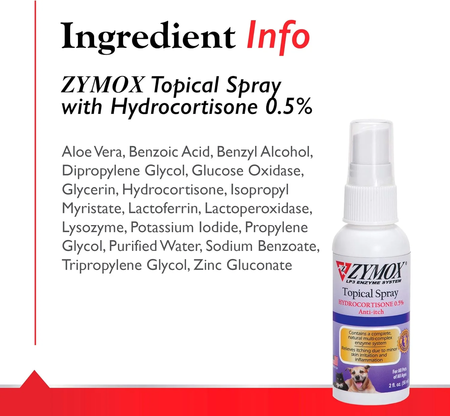 Pet King Brands Zymox Topical Spray W/ .5% Hydrocortisone 2oz Bottle - Image 5