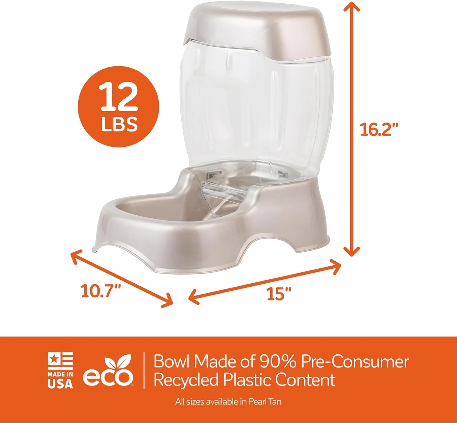 Petmate Pet Cafe Feeder Dog and Cat Feeder Pearl Tan, Made in USA - Image 4