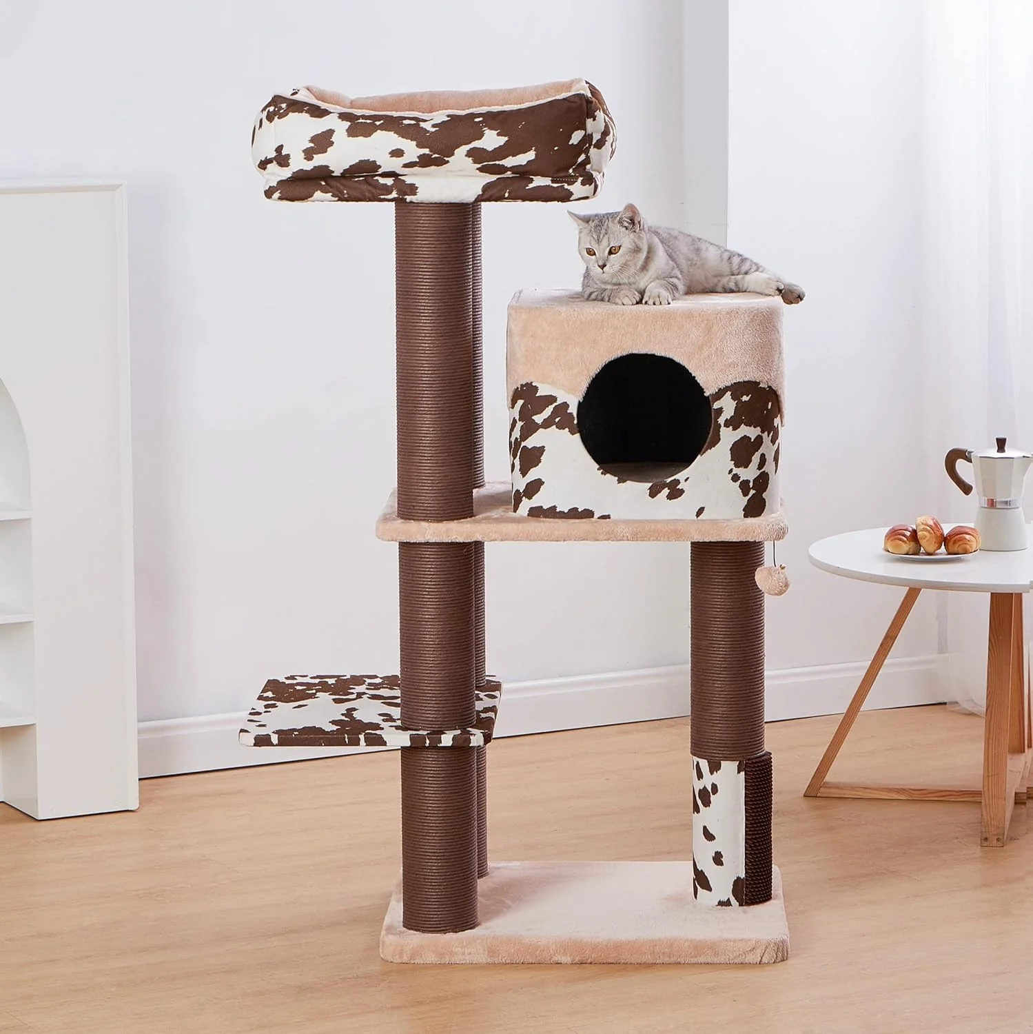 PetPals 50” Grand Maine Coon™ Cat Tree – Cowboy, with Large Condo,Big Top Perch, Extra Durable & Sturdy Large Cat Tower (Brown) - Image 3