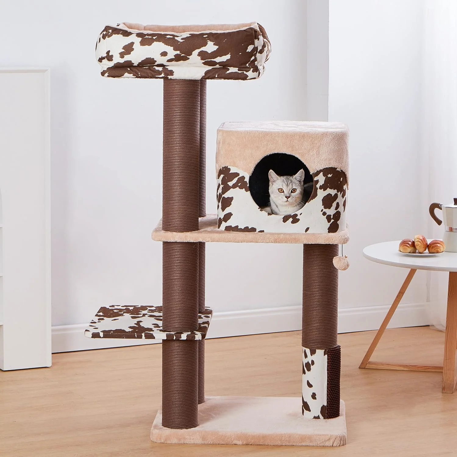 PetPals 50” Grand Maine Coon™ Cat Tree – Cowboy, with Large Condo,Big Top Perch, Extra Durable & Sturdy Large Cat Tower (Brown) - Image 4