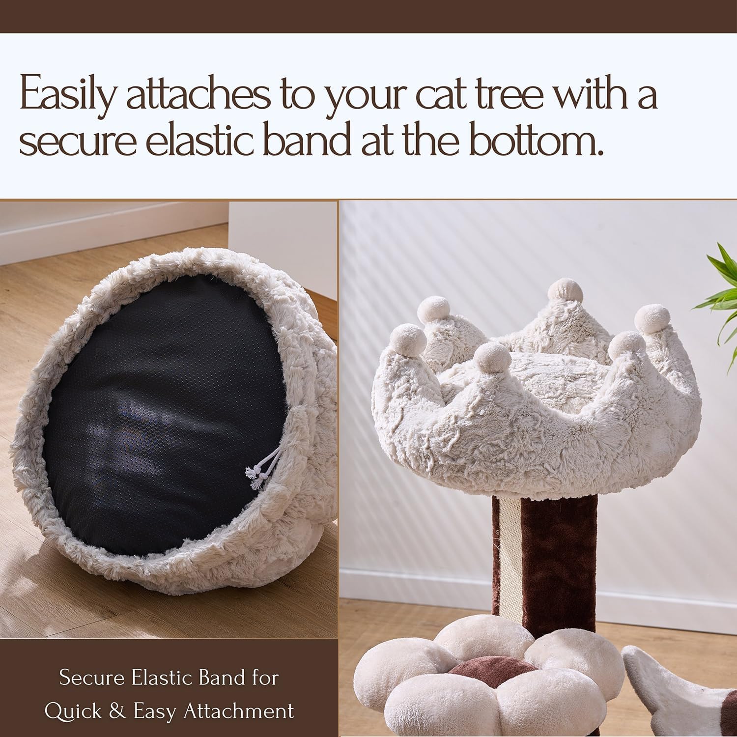 PetPals Rose Crown DIY Anxiety-Soothing Cat Bed Made with a Soft Plush Material - Image 5