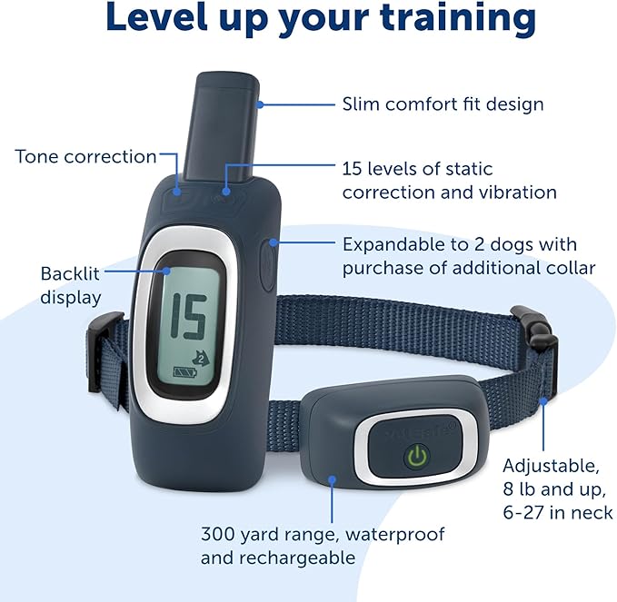 PetSafe 300 Yard Remote Training Collar – Choose from Tone, Vibration, or 15 Levels of Static Stimulation – Medium Range Option for Training Off Leash Dogs – Waterproof and Durable – Rechargeable - Image 3