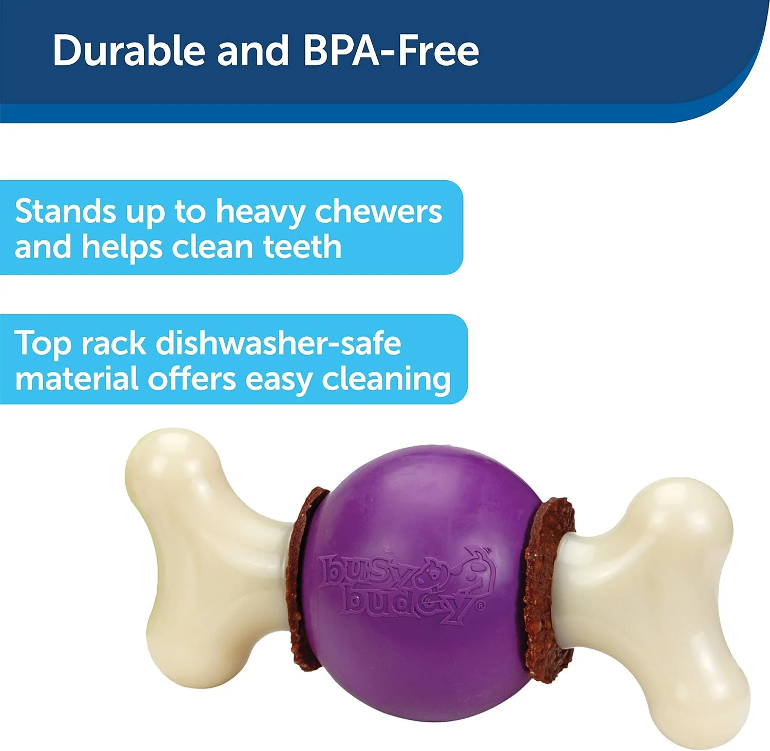 PetSafe Busy Buddy Bouncy Bone Dog Toy - Treat-Holding Toys for Dogs- Scented for Enhanced Sensory Stimulation- Rigorously Tested Ingredients- for Aggressive Chewers- Treat Refills Available - M/L - Image 3