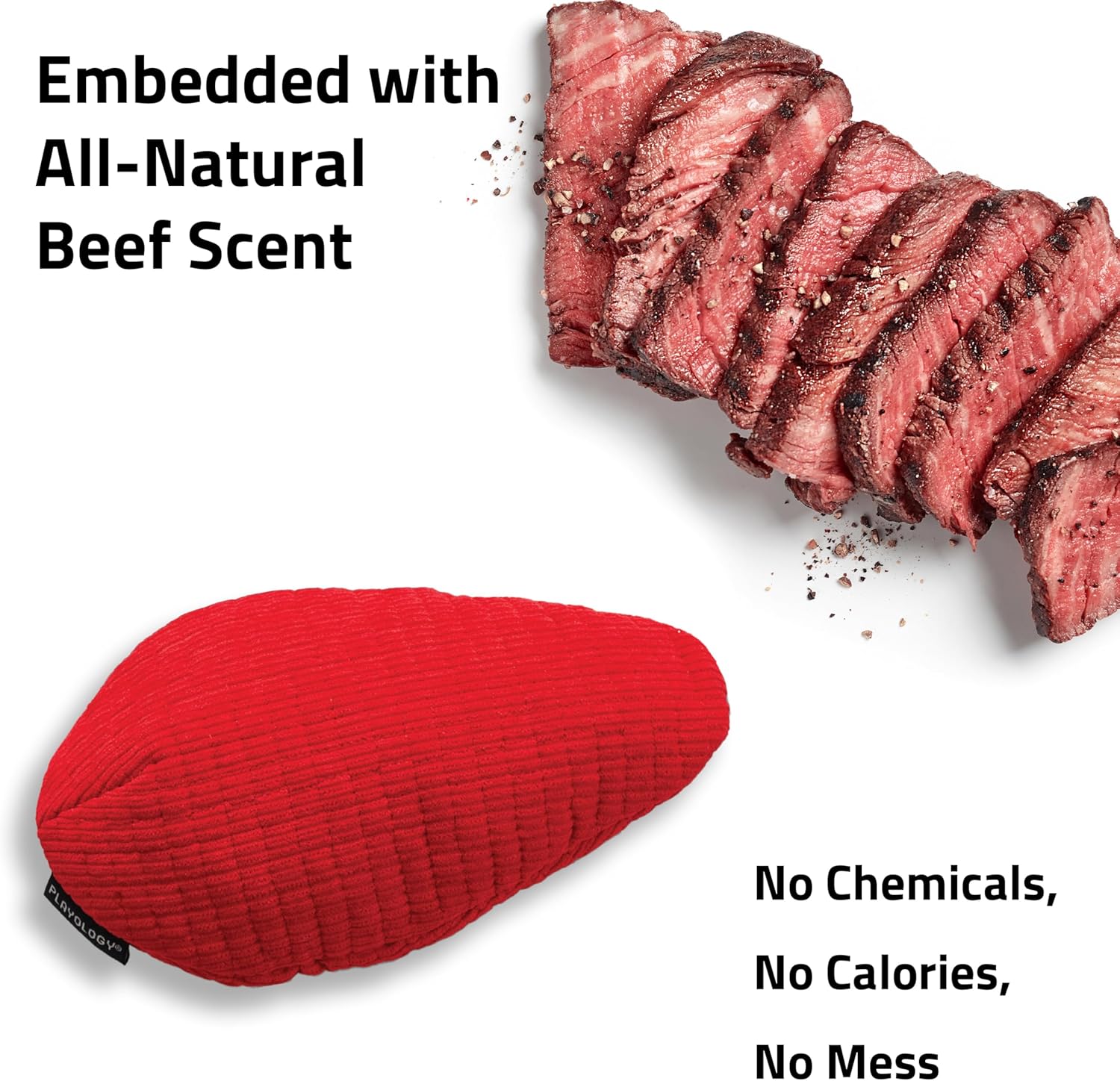 Playology Plush Crinkle Dog Toy -Crinkle Egg - Beef Scented Dog Toy, Engaging, All-Natural, and Interactive Non-Toxic Chew Toys - Image 4
