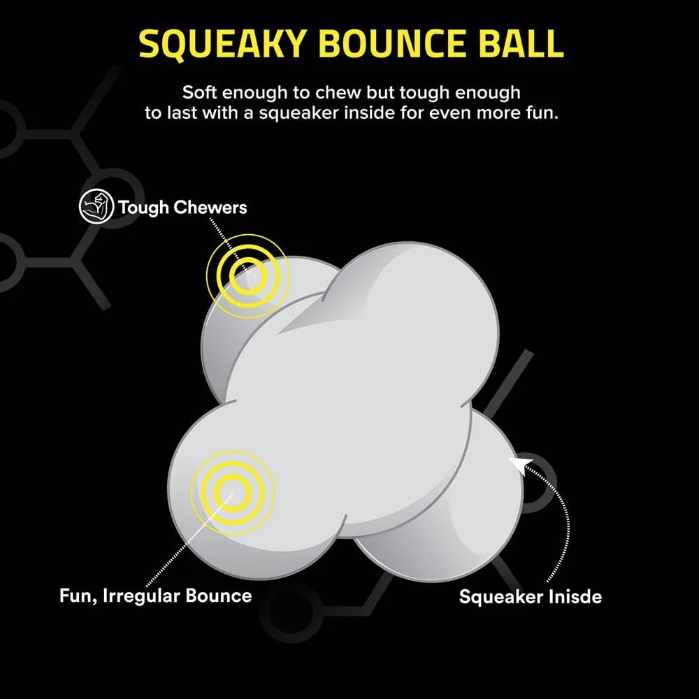 Playology Squeaky Bounce Ball for Large to X-Large Dogs 50lbs & up | Engaging All-Natural Beef Scented Dog Chew Toy for Tough Chewers | Easy to Clean, Interactive & Non-Toxic Materials - Image 2