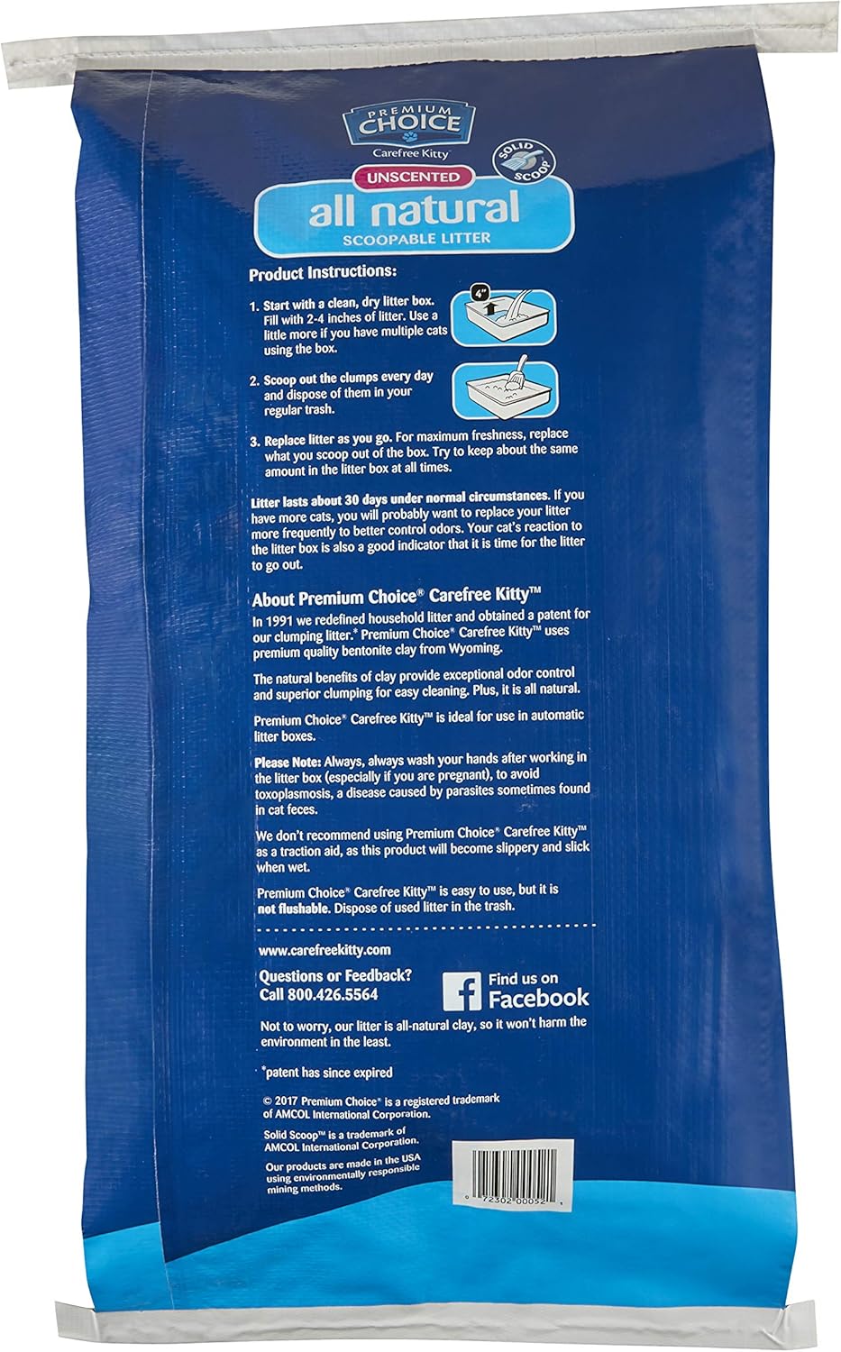 Premium Choice Litter Carefree Kitty Unscented All-Natural Clumping Cat Litter - Image 2