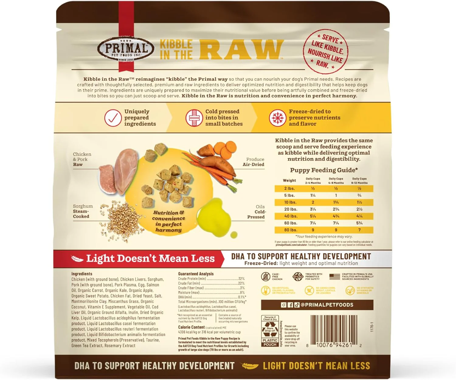 Primal Kibble in The Raw, Freeze Dried Dog Food, Puppy Recipe, Scoop & Serve, Made with Raw Protein, Whole Ingredient Nutrition, Crafted in The USA, Dry Dog Food - Image 8