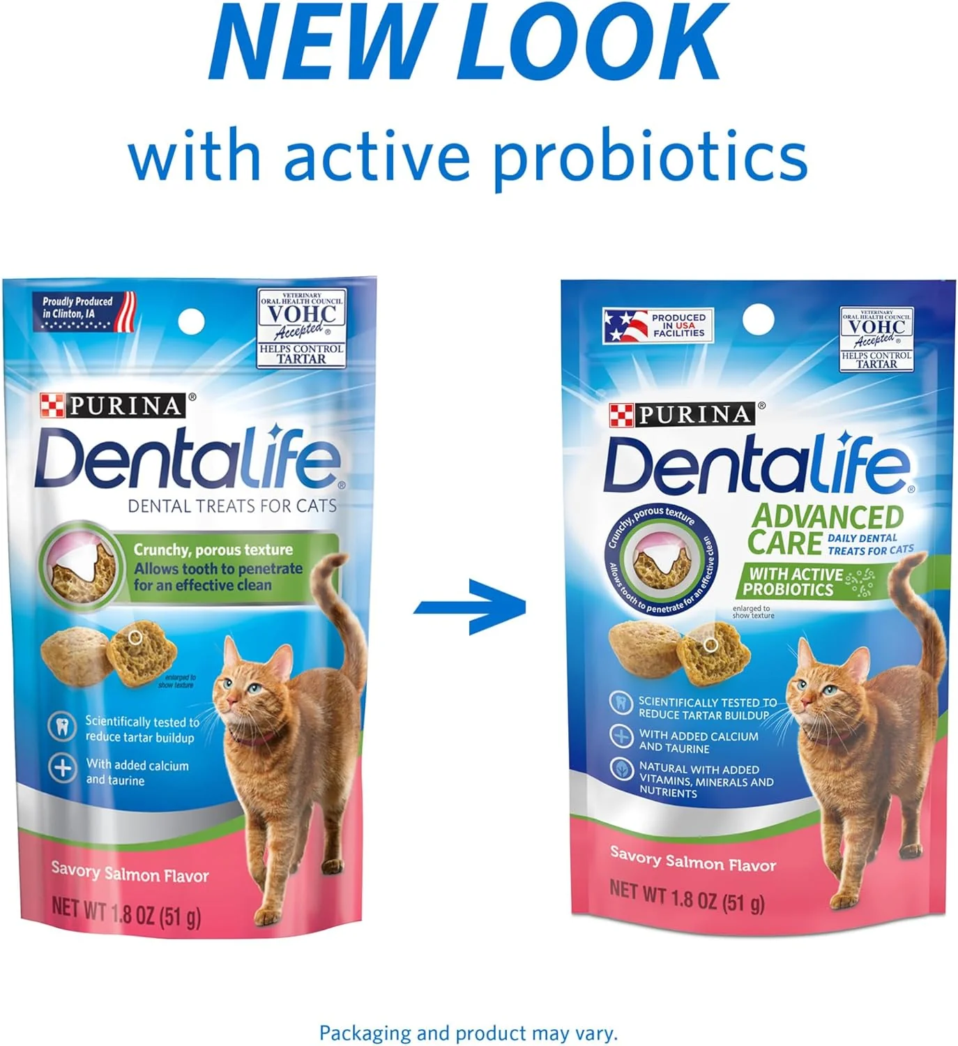 Purina DentaLife Made in USA Facilities Cat Dental Treats, Savory Salmon Flavor - (Pack of 10) 1.8 oz. Pouches - Image 2