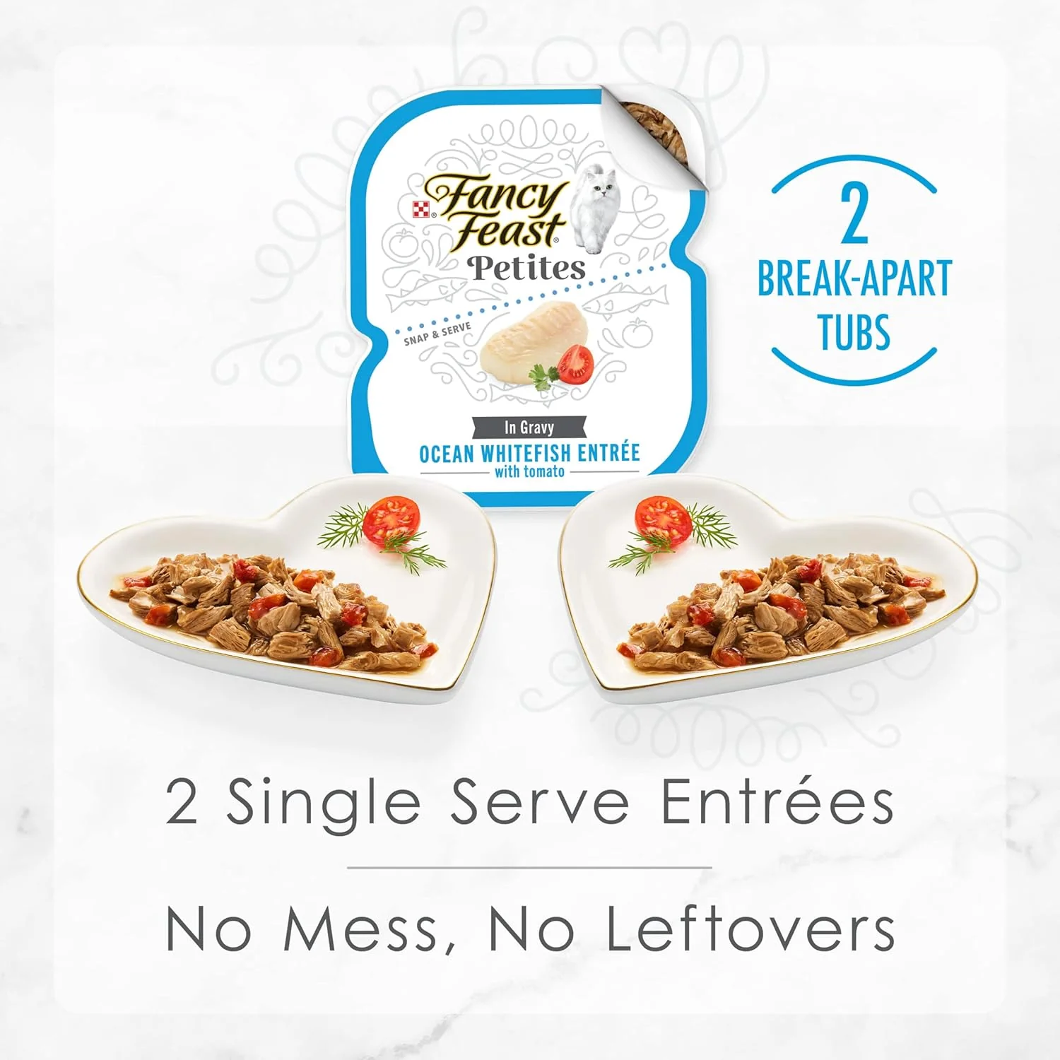 Purina Fancy Feast Gourmet Gravy Wet Cat Food, Petites Ocean Whitefish With Tomato Entree - (Pack of 12) 2.8 oz. Tubs - Image 4