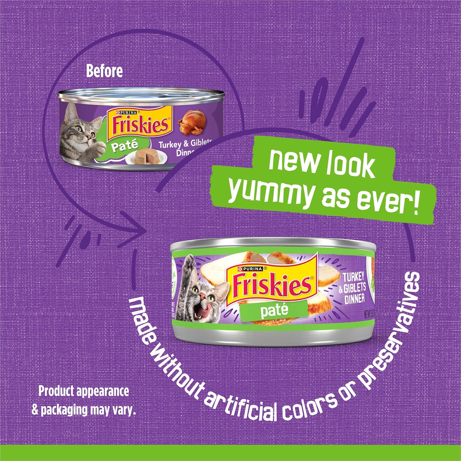 Purina Friskies Wet Cat Food Pate Turkey and Giblets Dinner - (Pack of 24) 5.5 oz. Cans - Image 2