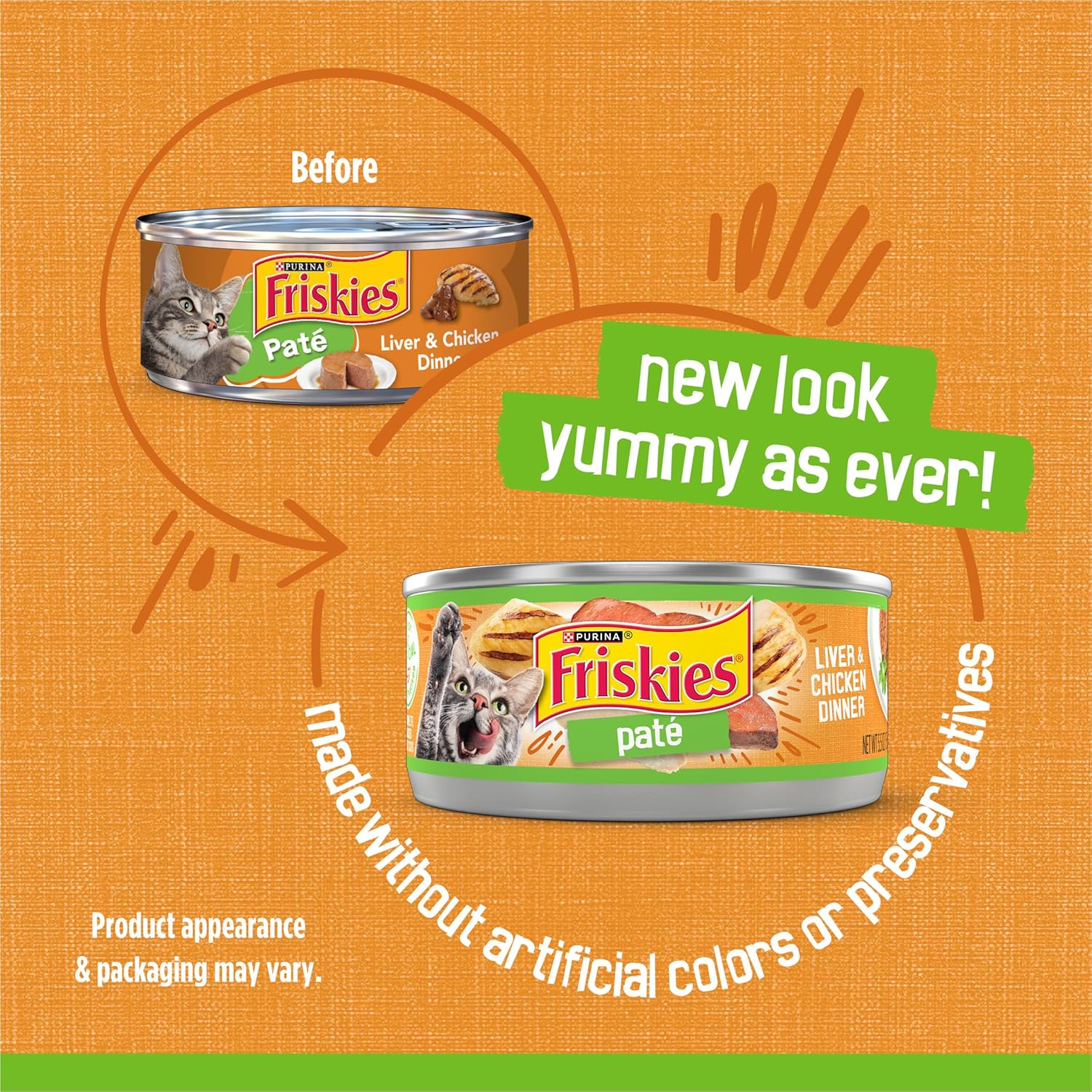 Purina Friskies Wet Cat Food Pate, Liver and Chicken Dinner - (Pack of 24) 5.5 oz. Cans - Image 2