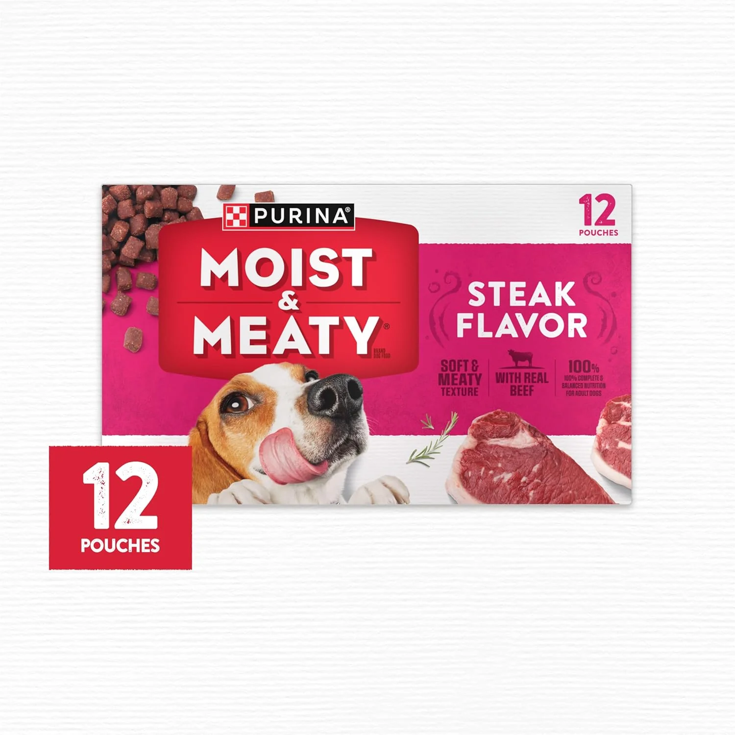 Purina Moist and Meaty Steak Flavor Soft Dog Food Pouches - 72 Ounce - Image 5