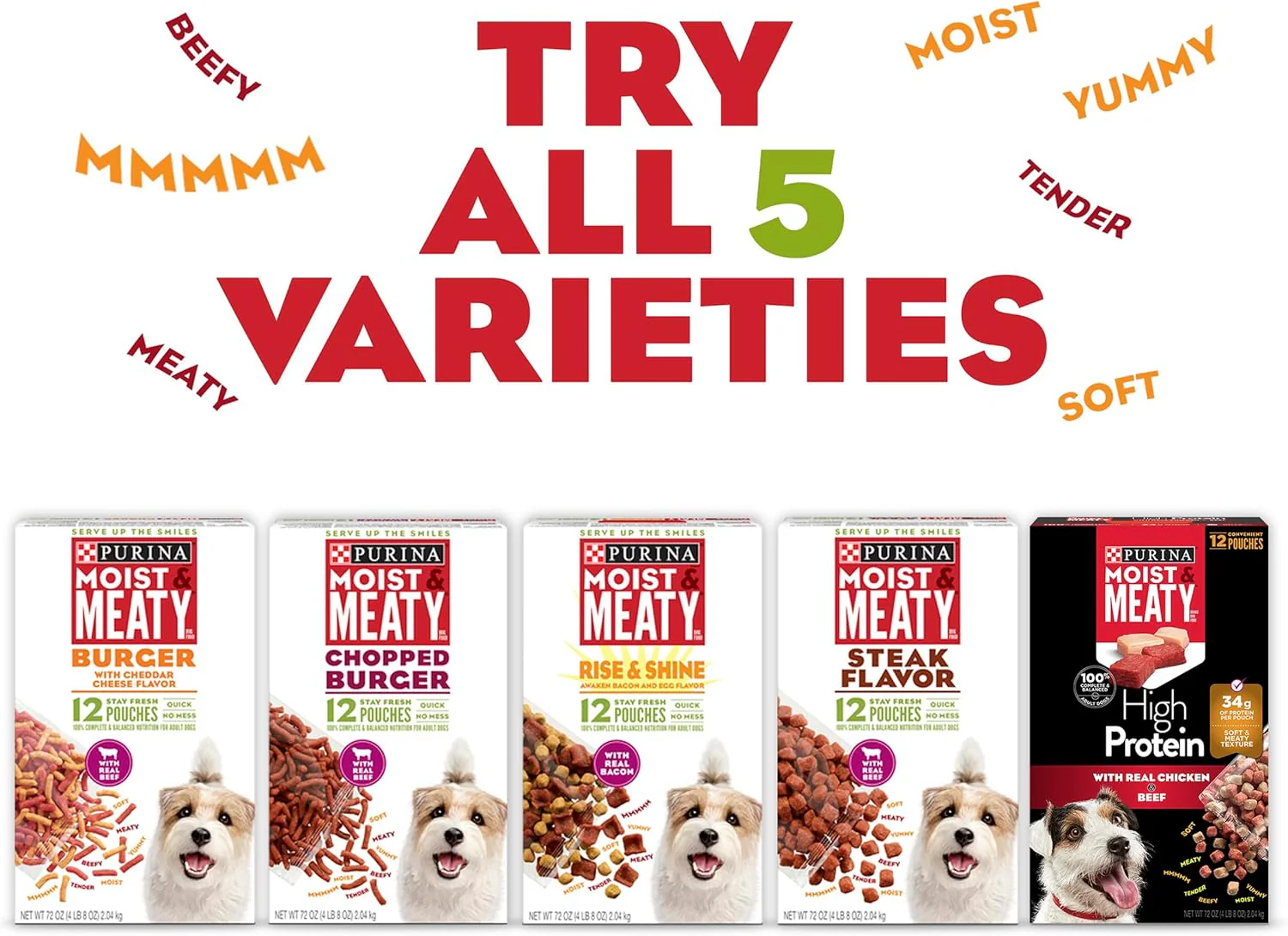 Purina Moist and Meaty Steak Flavor Soft Dog Food Pouches - 72 Ounce - Image 9