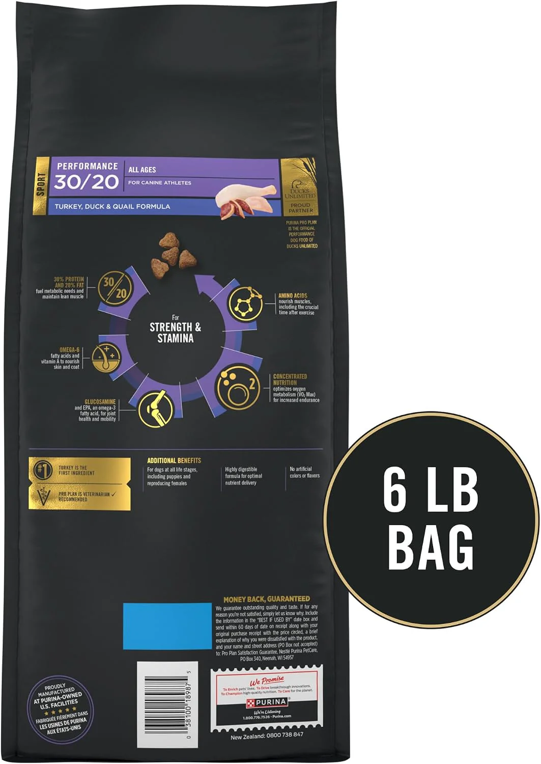 Purina Pro Plan Sport Performance 30/20 Turkey Duck Quail Formula Dry Dog Food, High Protein Dog Food - 33 lb. Bag - Image 10