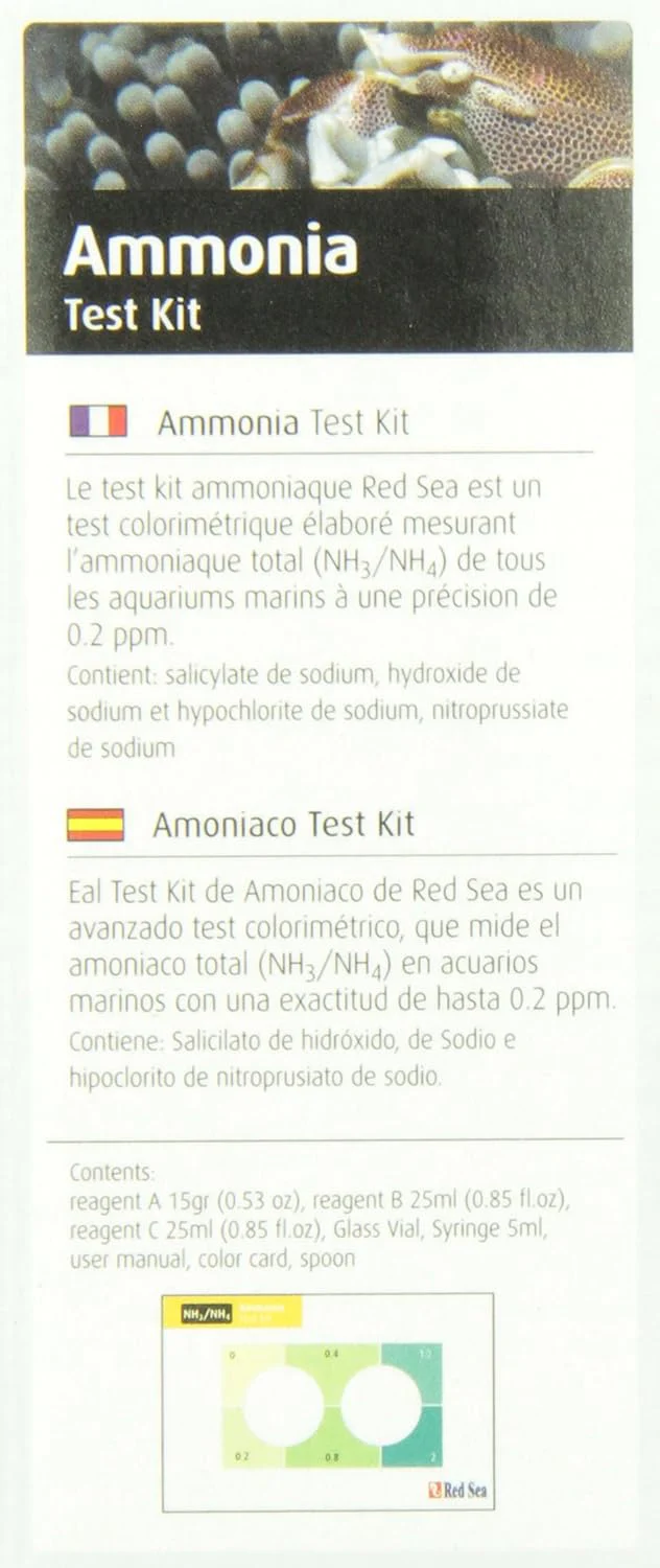 Red Sea Fish Pharm ARE21460 Marine Care Program Ammonia Kit for Aquarium, 100 Tests - Image 4