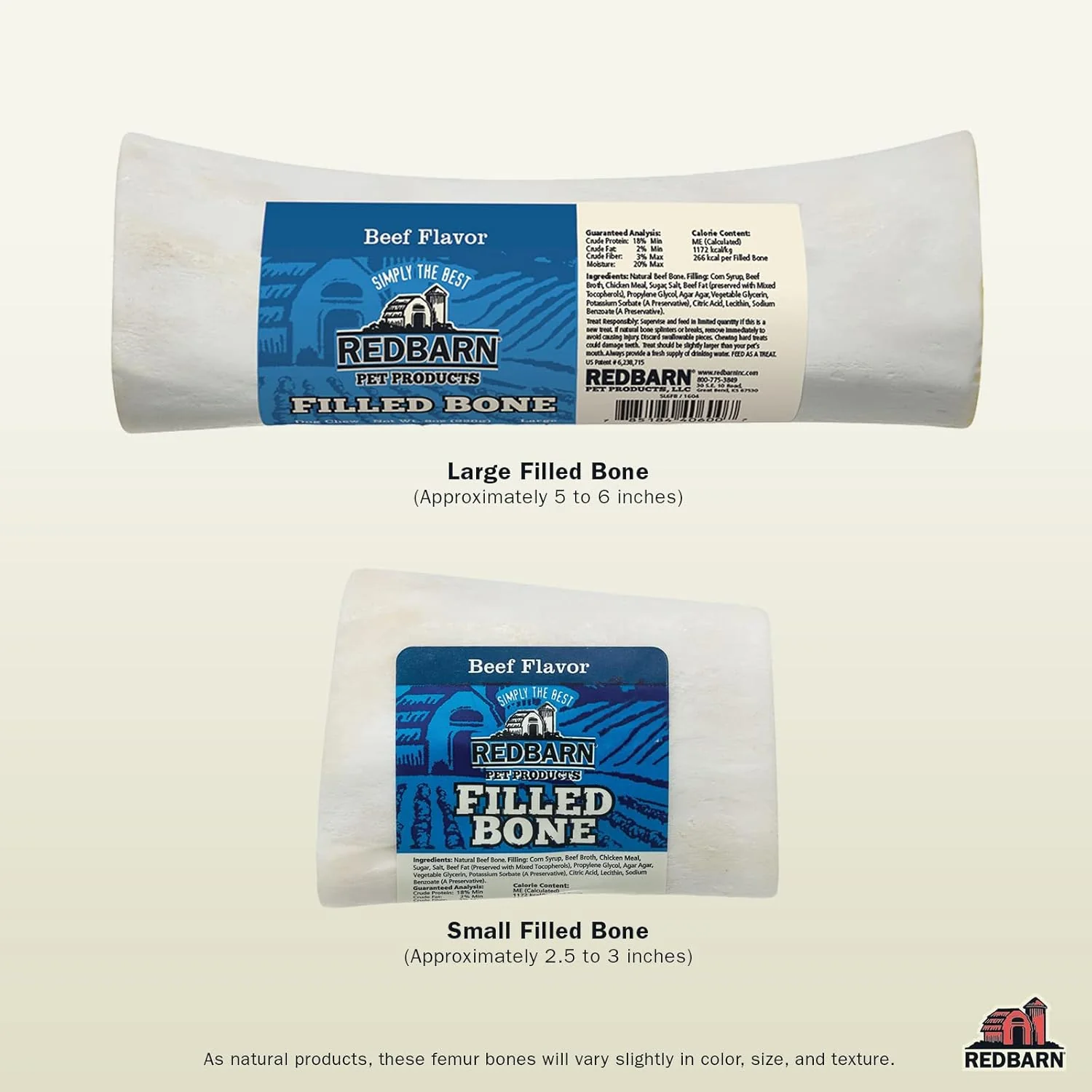 Redbarn Filled Dog Bones, Natural Long-Lasting Dental Treats; Suitable for Aggressive Chewers(Beef) - Image 5